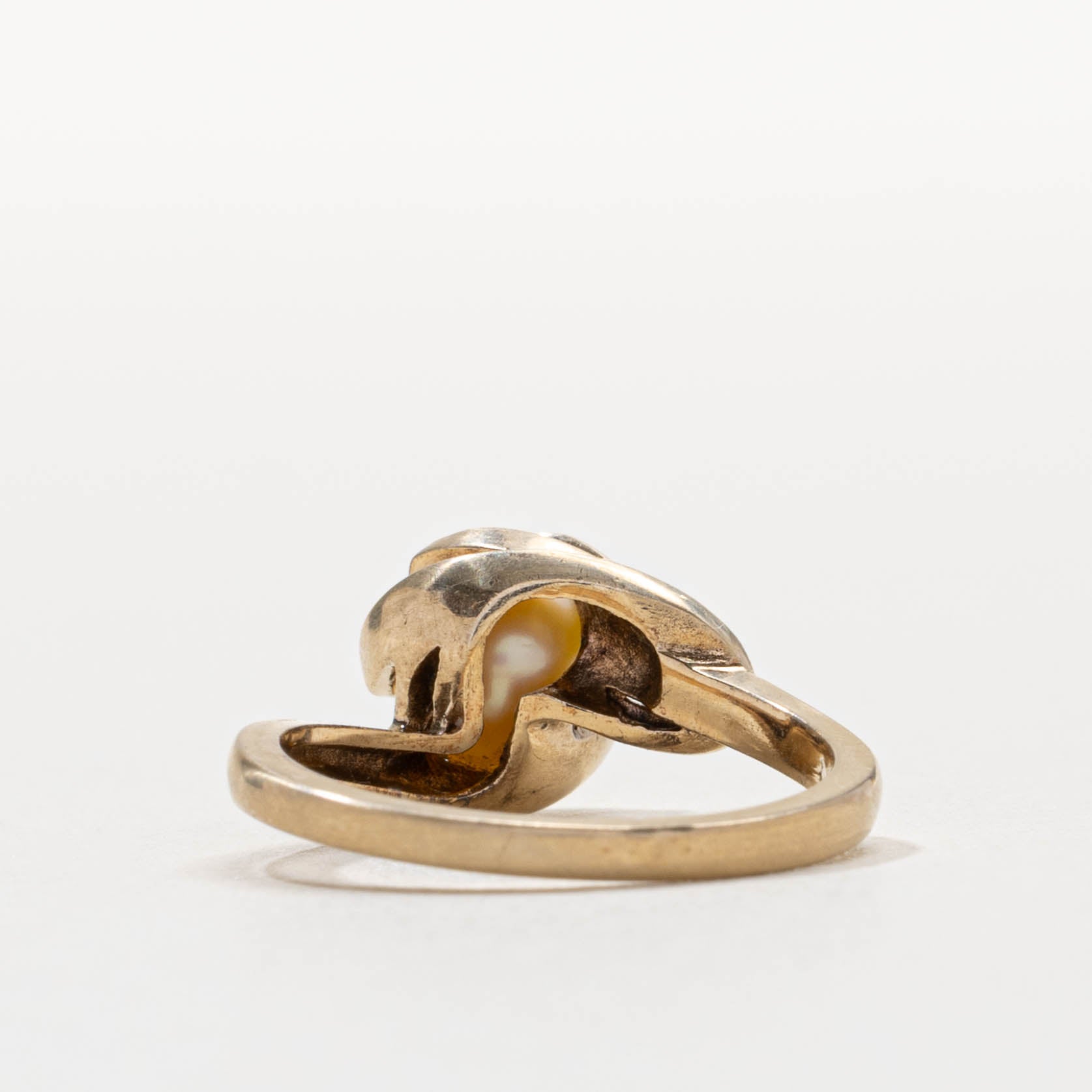 10k Yellow Pearl Bypass Ring | SZ 5.5