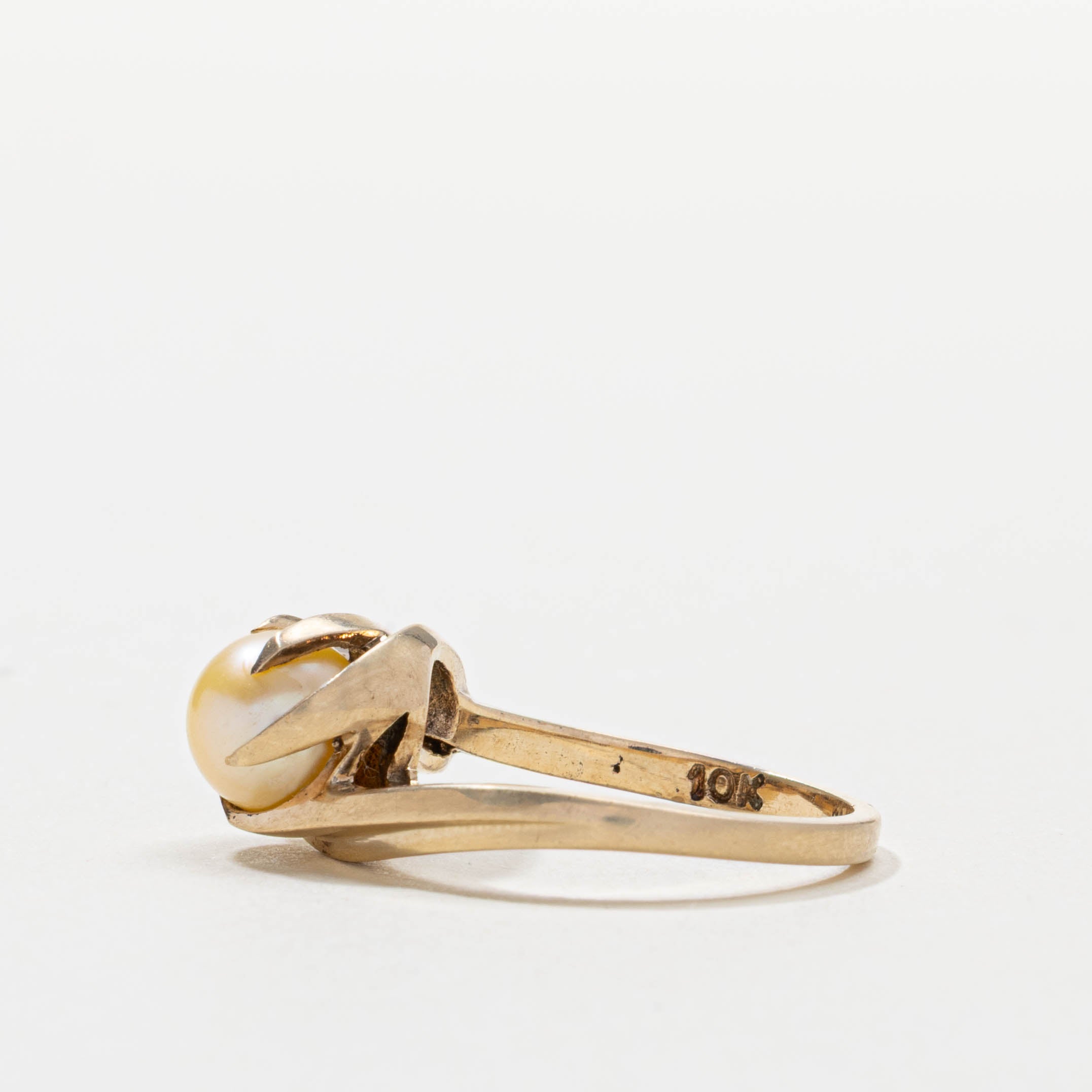 10k Yellow Pearl Bypass Ring | SZ 5.5