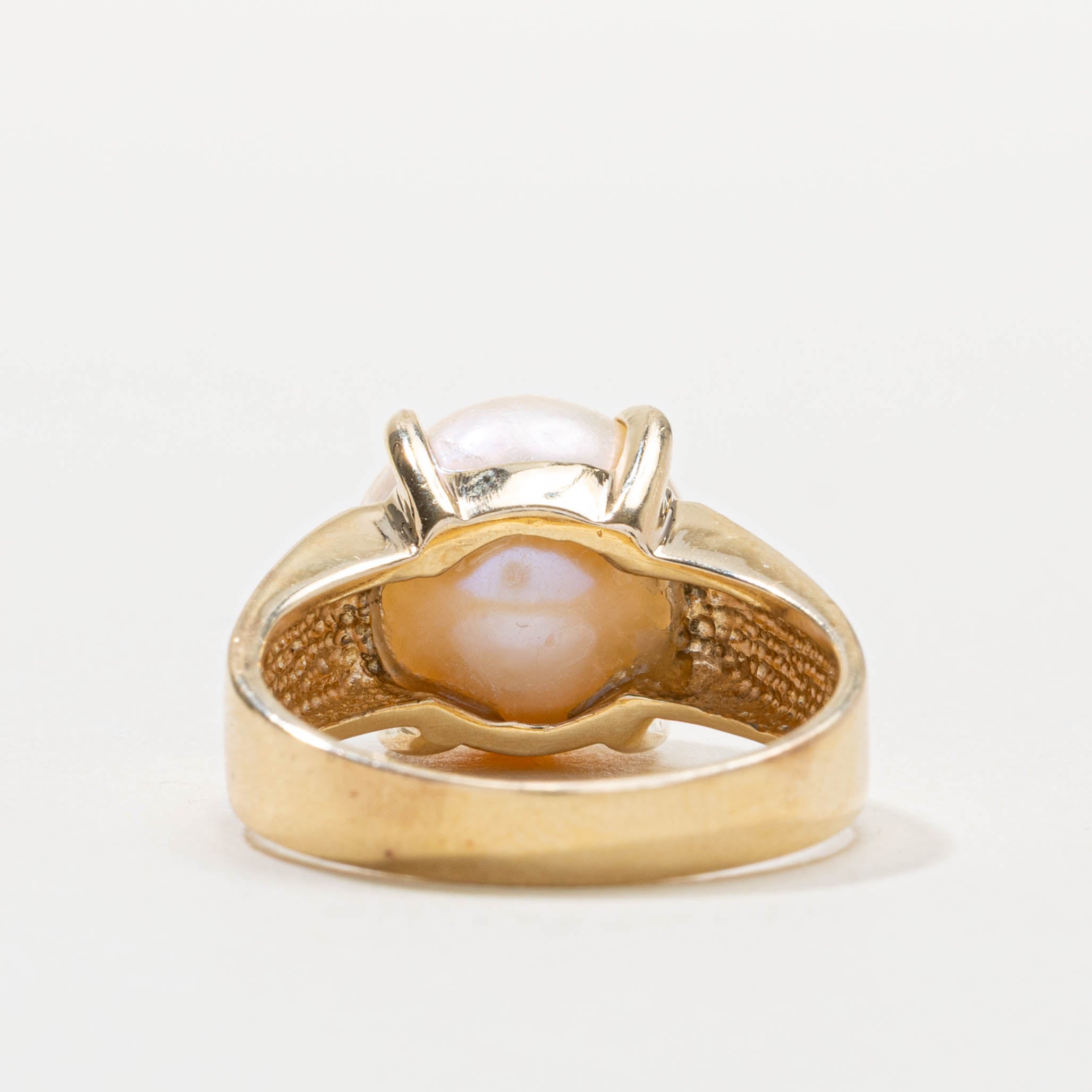 14k Prong Set Pearl Cocktail Ring | SZ 8.5