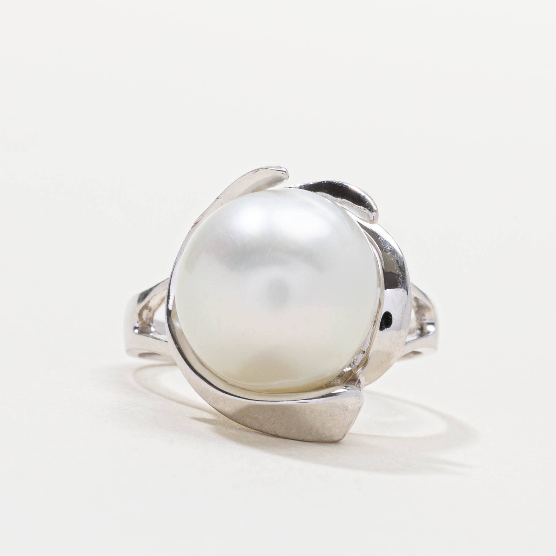 14k Pearl Abstract Cocktail Ring | SZ 6.75