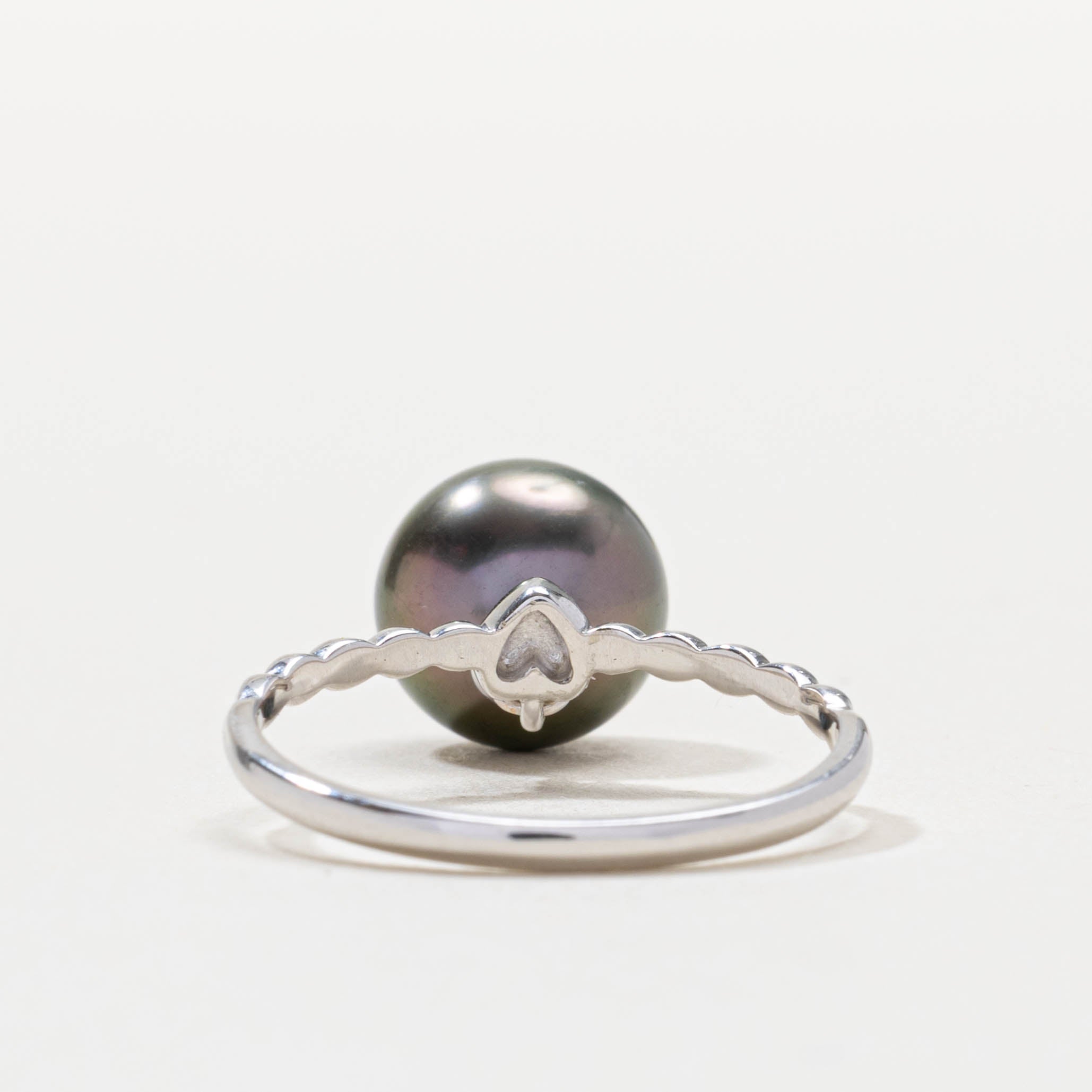 18k Dangling Tahitian Pearl Ring | 1.55mm | SZ 6.5