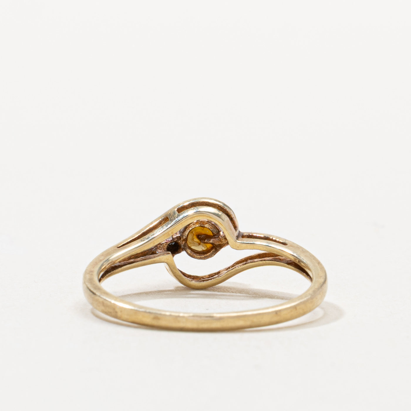 10k Pearl & Diamond Abstract Bypass Ring | SZ 6.25