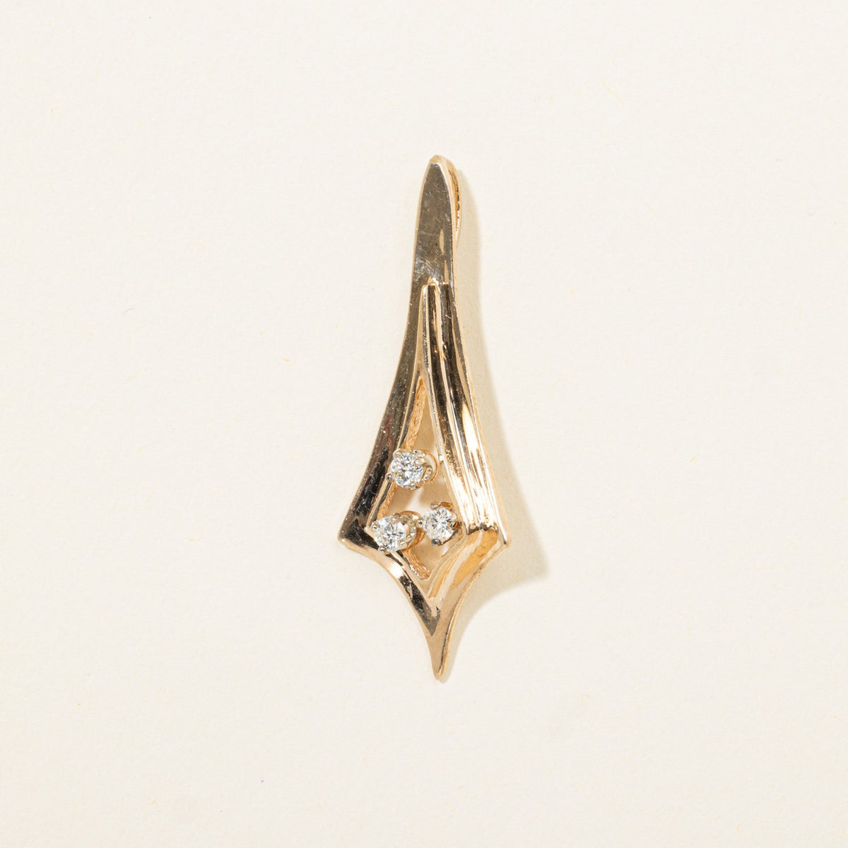 14k Scattered Diamond Geometric Pendant | 0.16ctw