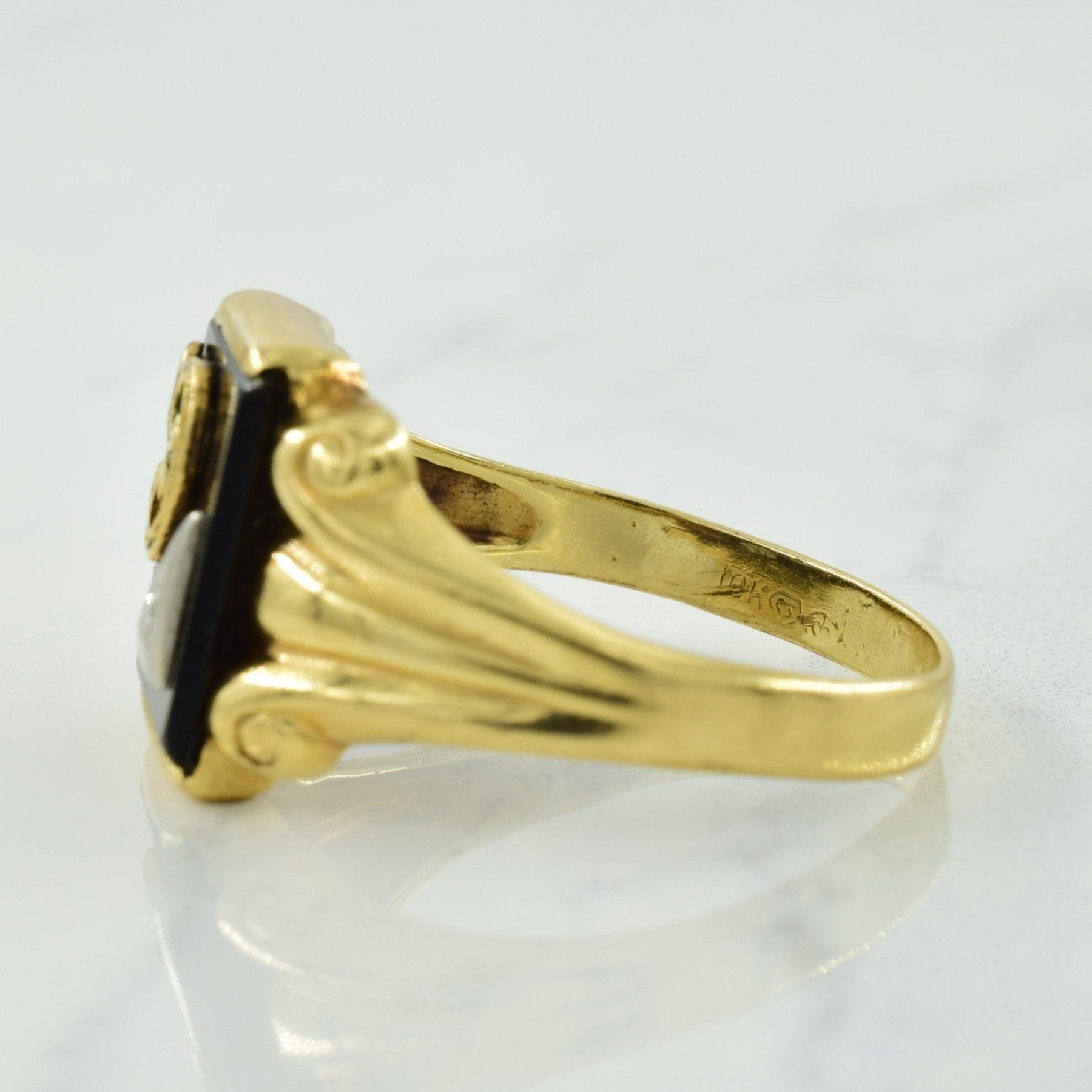 'G' Black Onyx & Diamond Ring | 3.80ct, 0.01ct | SZ 10.25 | - 100 Ways
