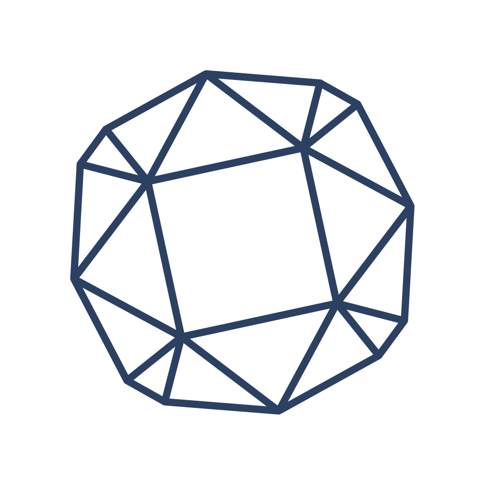 Navy blue cushion cut gemstone outline