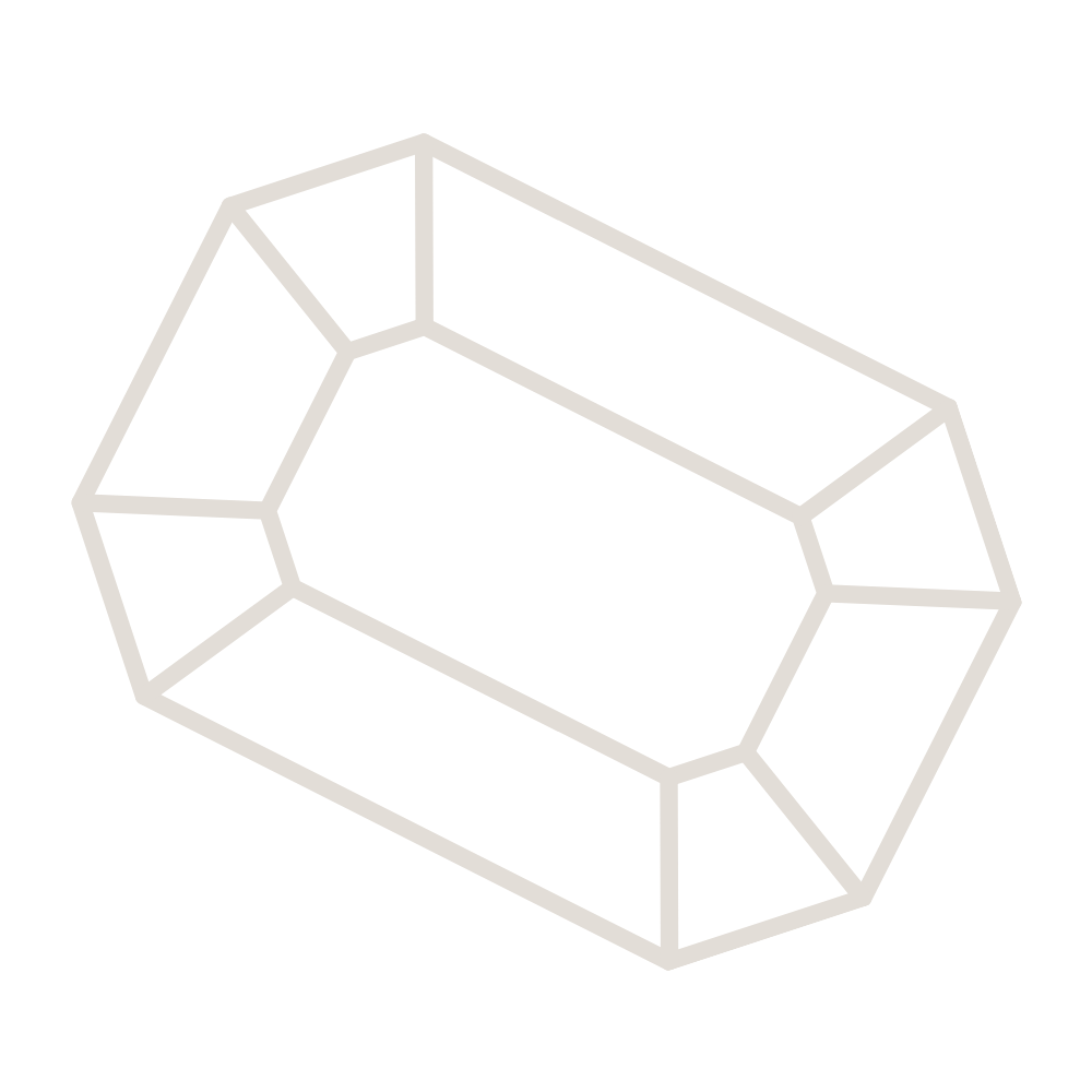 pewter gemstone outline of emerald cut