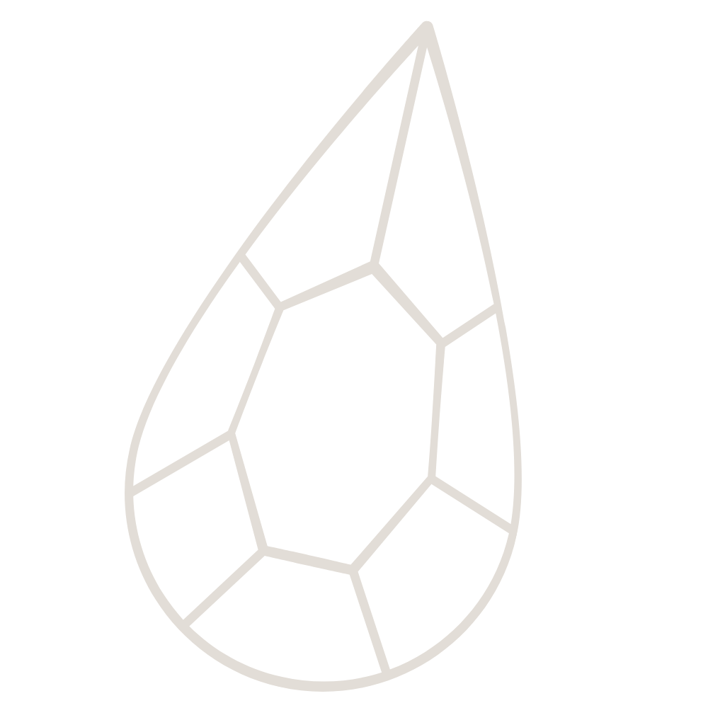 pewter gemstone outline of pear cut