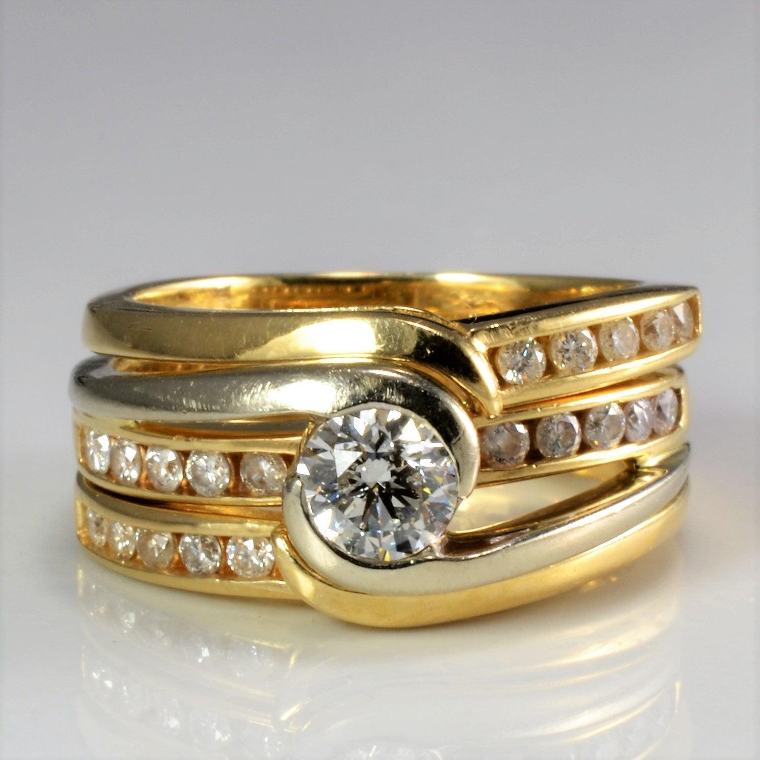 Channel Diamond Engagement Ring Set | 0.64 ctw, SZ 4.5 |