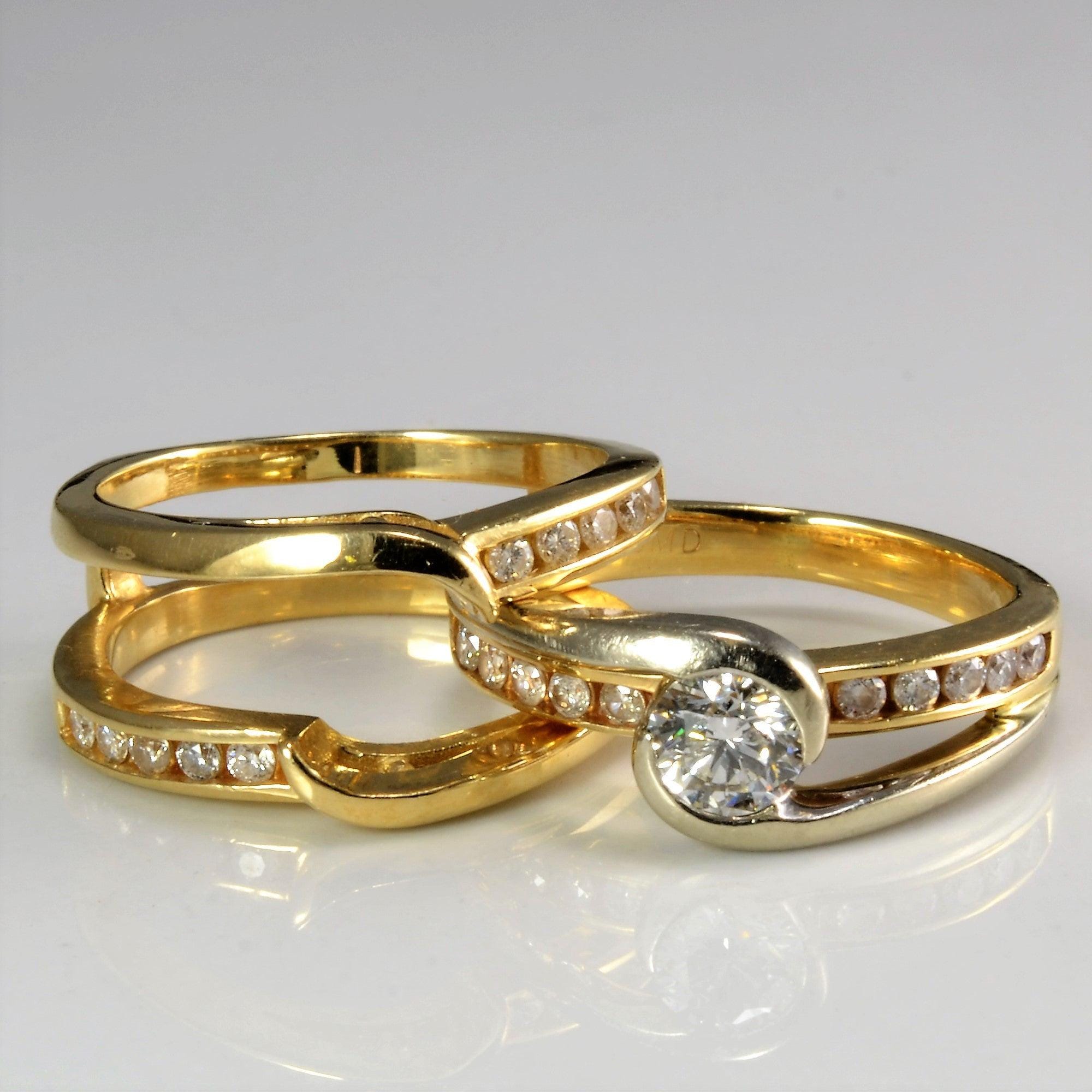 Channel Diamond Engagement Ring Set | 0.64 ctw, SZ 4.5 |