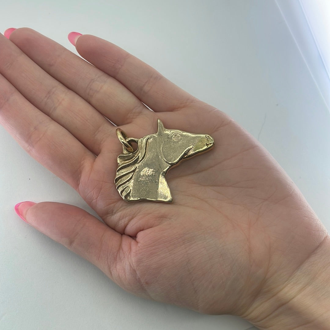18k Yellow Gold Horse Pendant