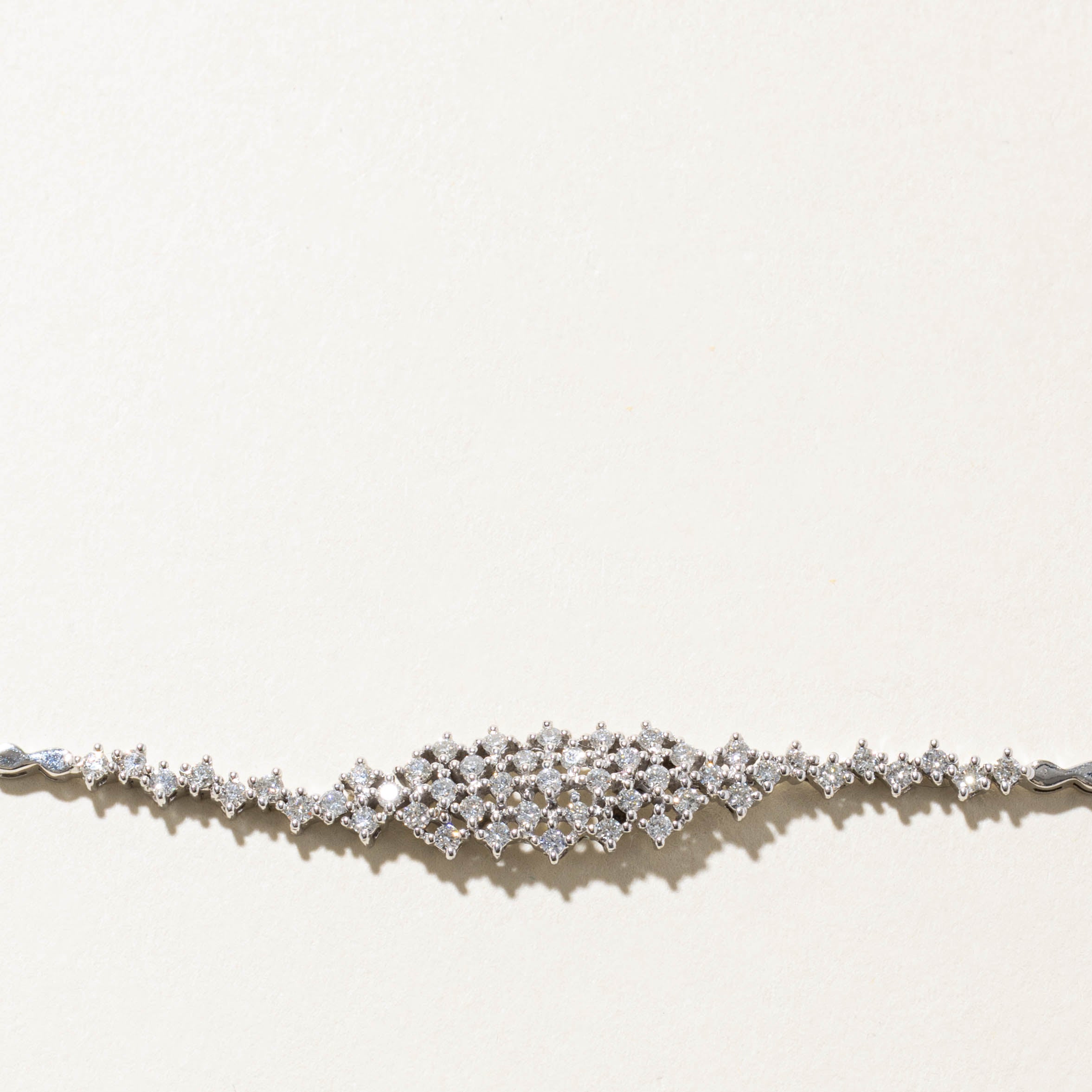 14k Diamond Cluster Geometric Bracelet | 0.90ctw | 7"