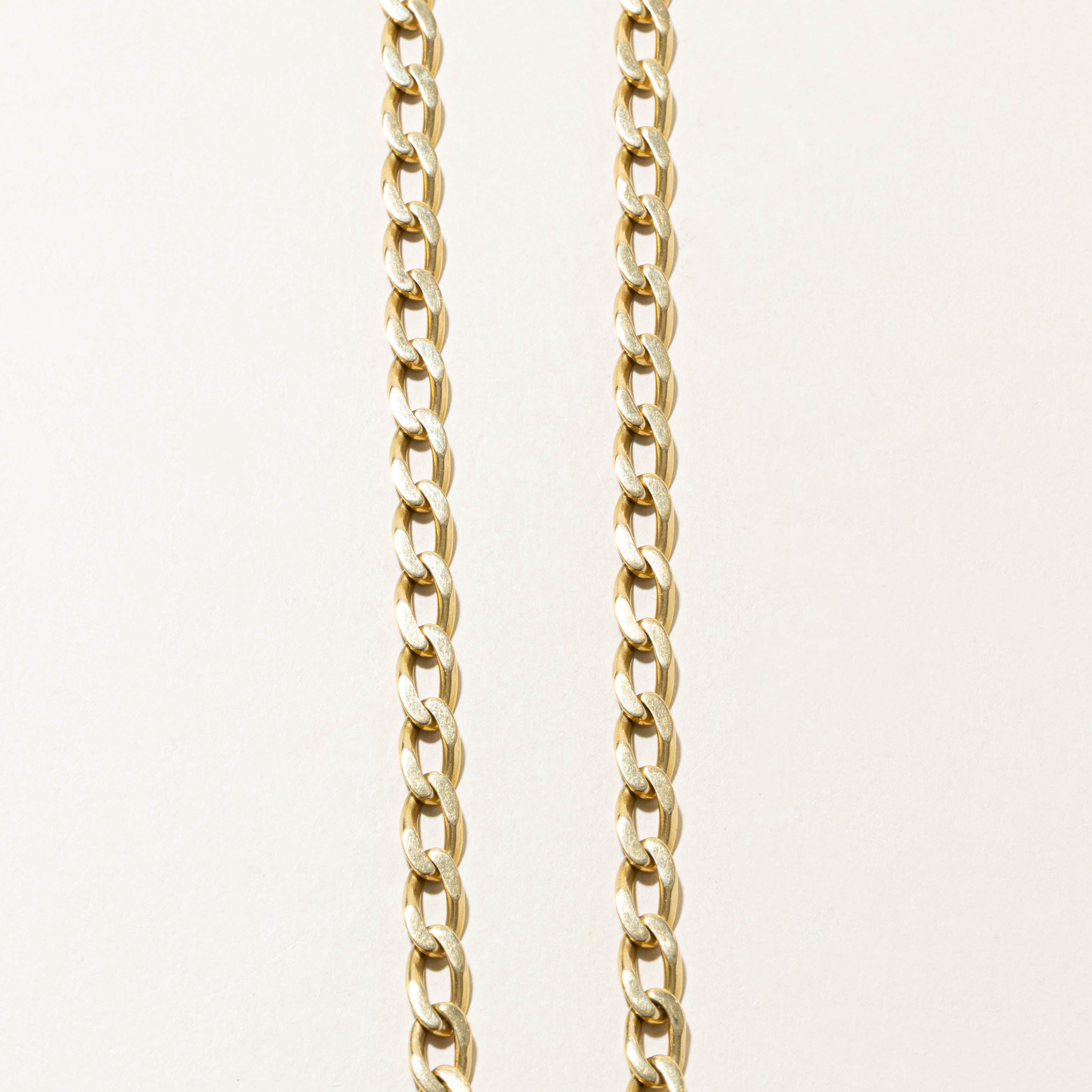 Vintage Italian Two Tone Diamond Curb Link Chain | 0.16ctw | 6.25950mm | 15.75"