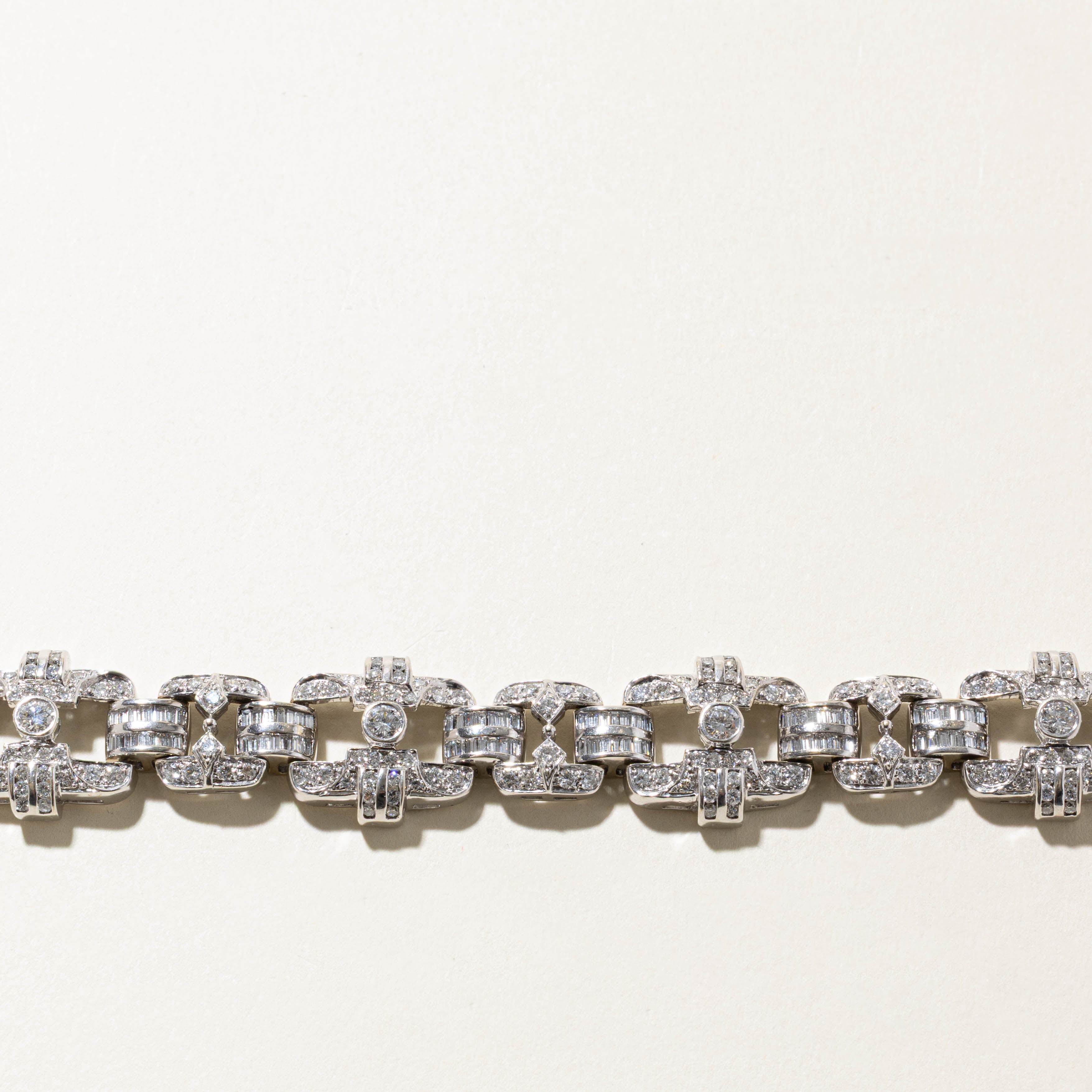 18k Multi Cut Diamond Openwork Geometric Bracelet | 5.05ctw | 7.25"
