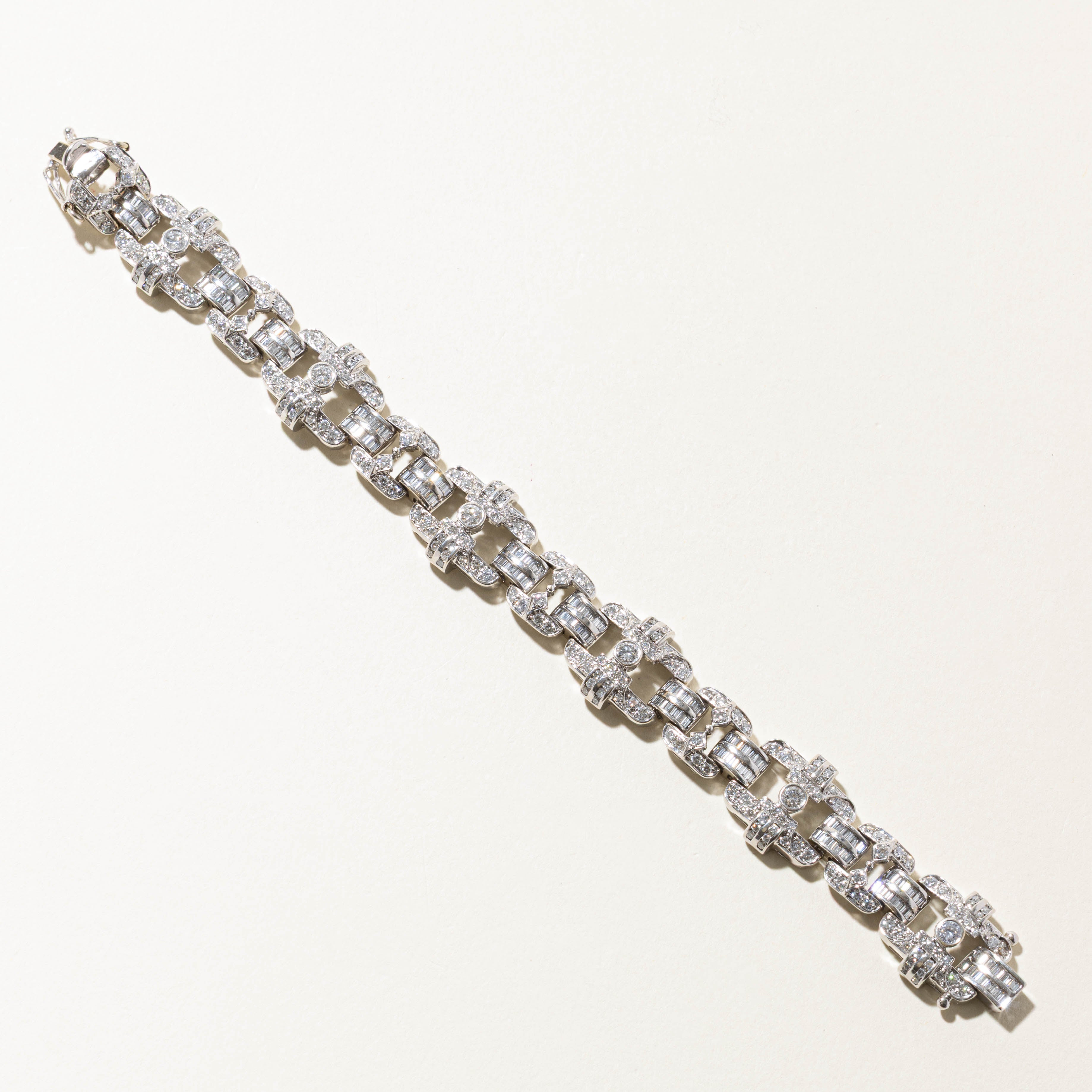 18k Multi Cut Diamond Openwork Geometric Bracelet | 5.05ctw | 7.25"