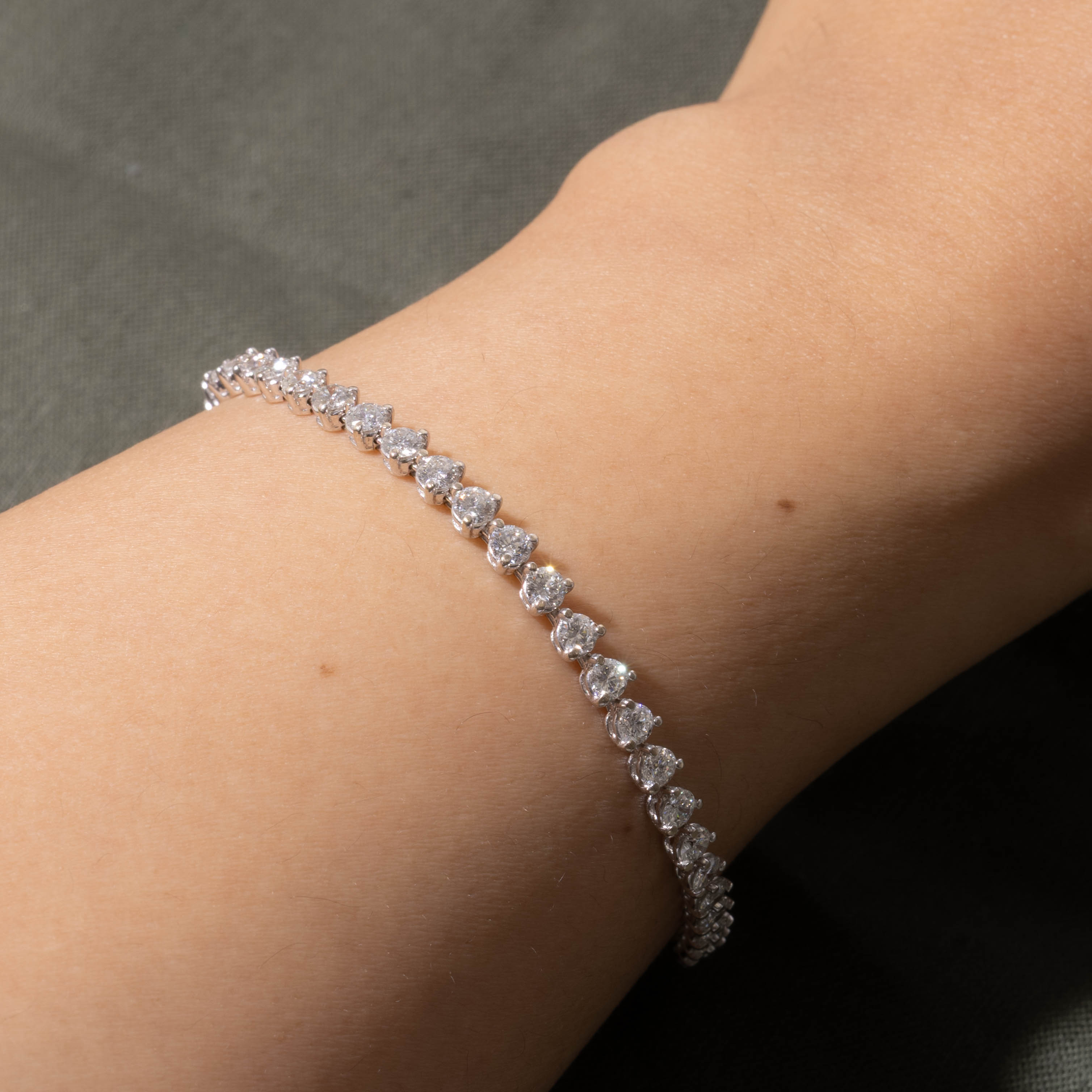 18k Eternity Diamond Tennis Bracelet | 3.87ctw VS2/SI1 G/H | 6.5"
