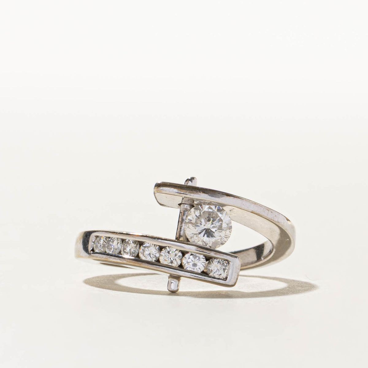 14k Diamond Channel Set Accented Bypass Ring | 0.47ct I1 G, 0.39ctw | SZ 7.5