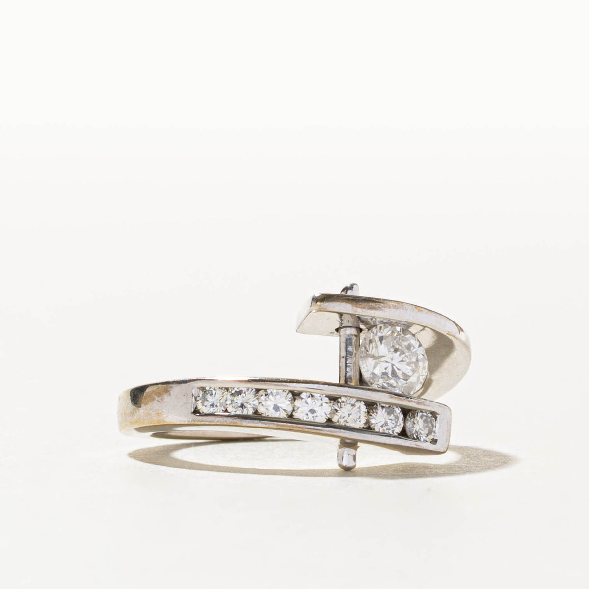 14k Diamond Channel Set Accented Bypass Ring | 0.47ct I1 G, 0.39ctw | SZ 7.5