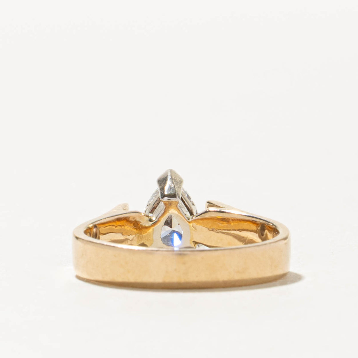14k Solitaire Pear Cut Diamond Ring | 0.49ct SI1/SI2 J/K | SZ 4
