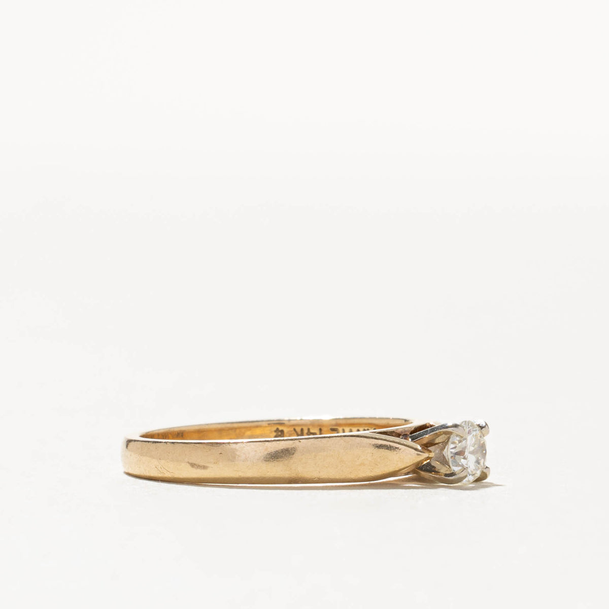 14k Solitaire Diamond Petite Ring | 0.19ct | SZ 6