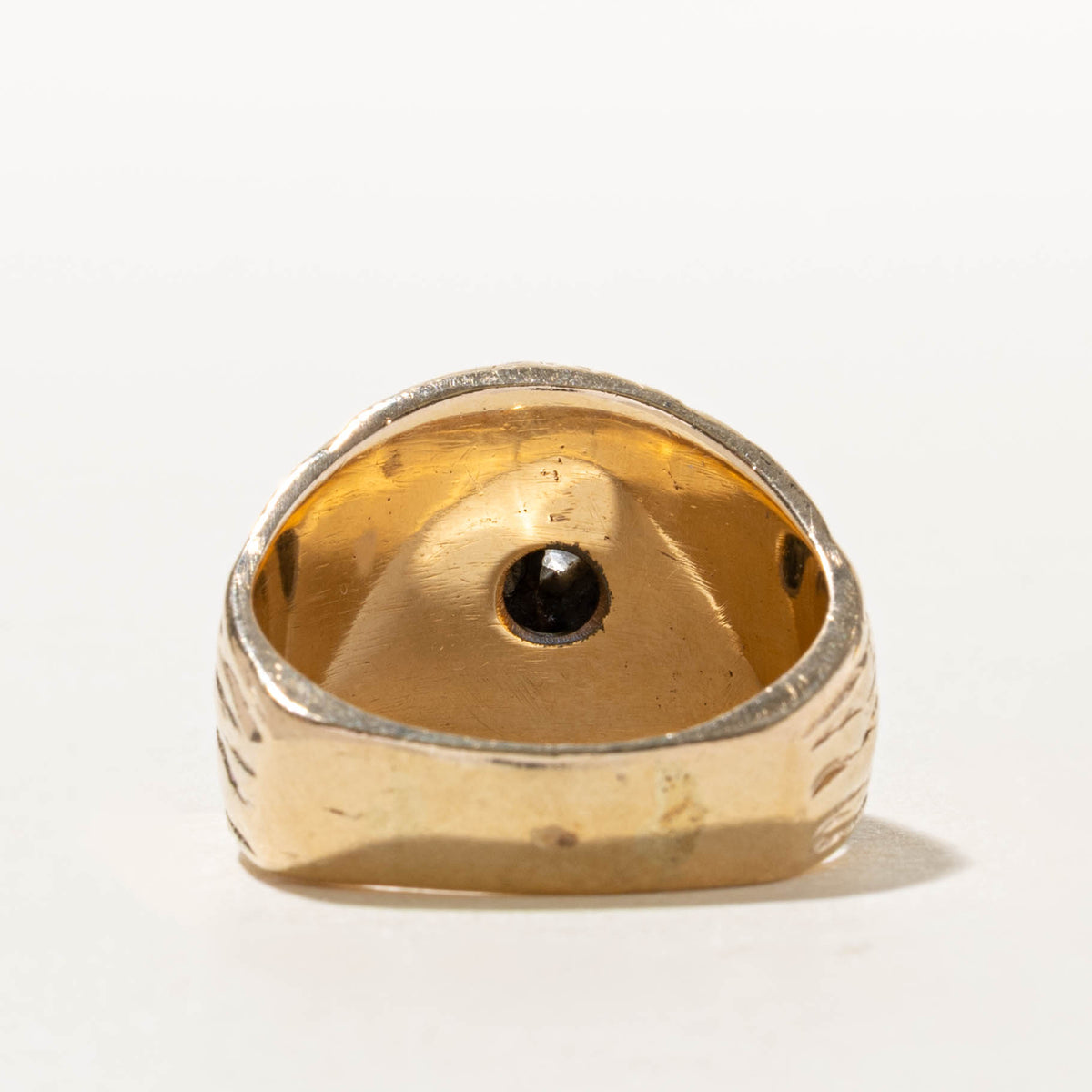 18k Two Tone Diamond Cluster Textured Dome Ring | 0.96ctw | SZ 11.25