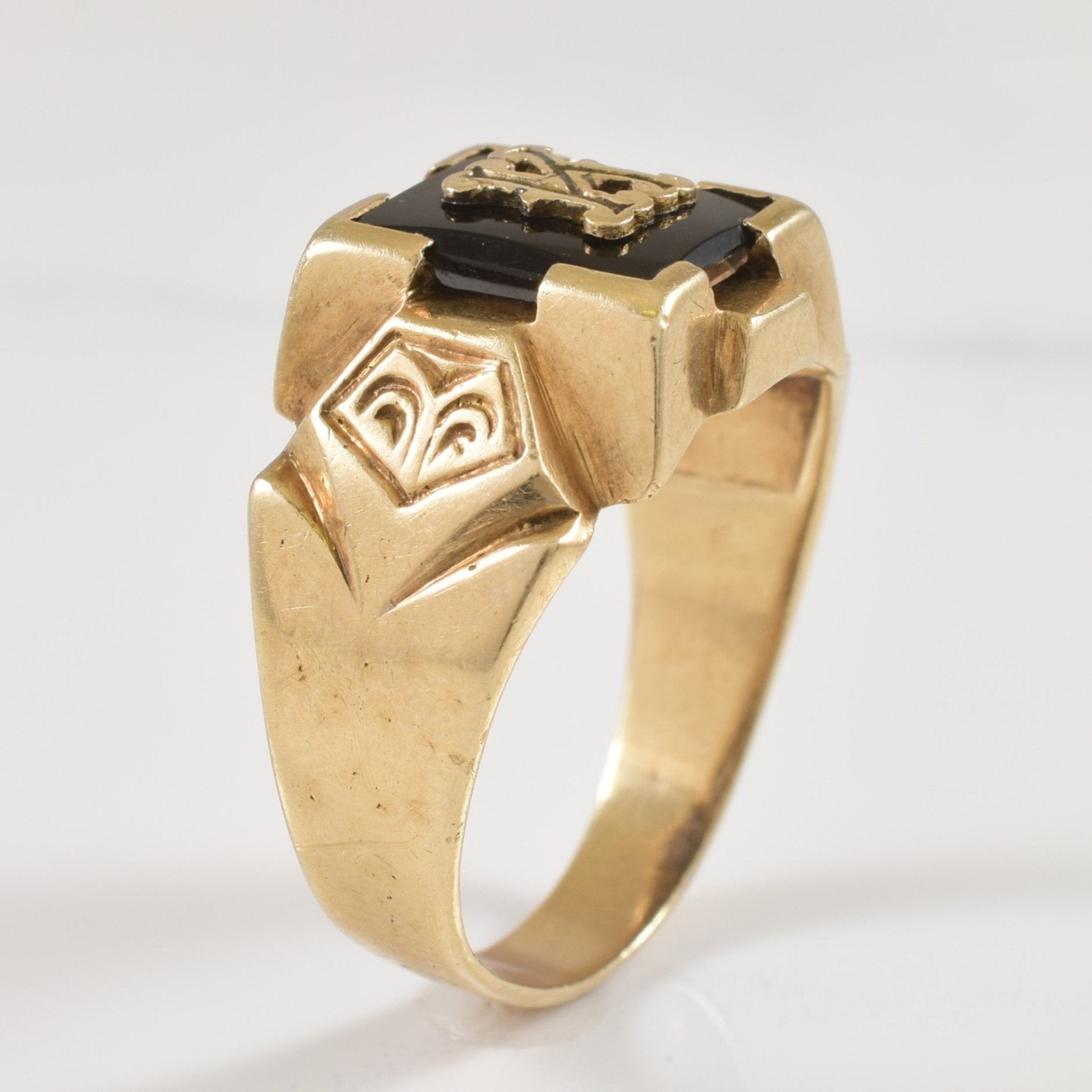 'K' Initial Black Onyx Ring | 2.25ct | SZ 9.5 | - 100 Ways