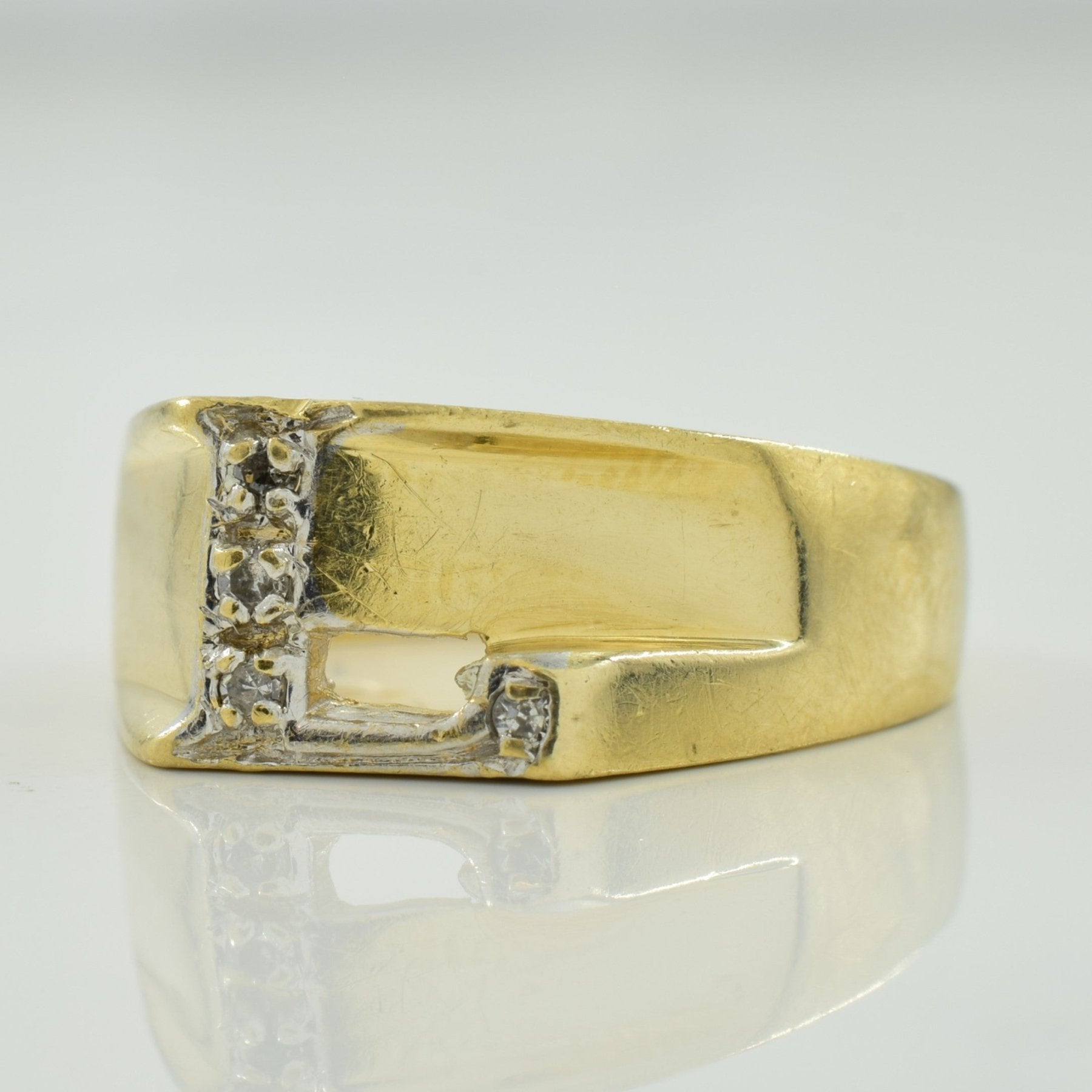 'L' Diamond Ring | 0.04ctw | SZ 6.5 | - 100 Ways