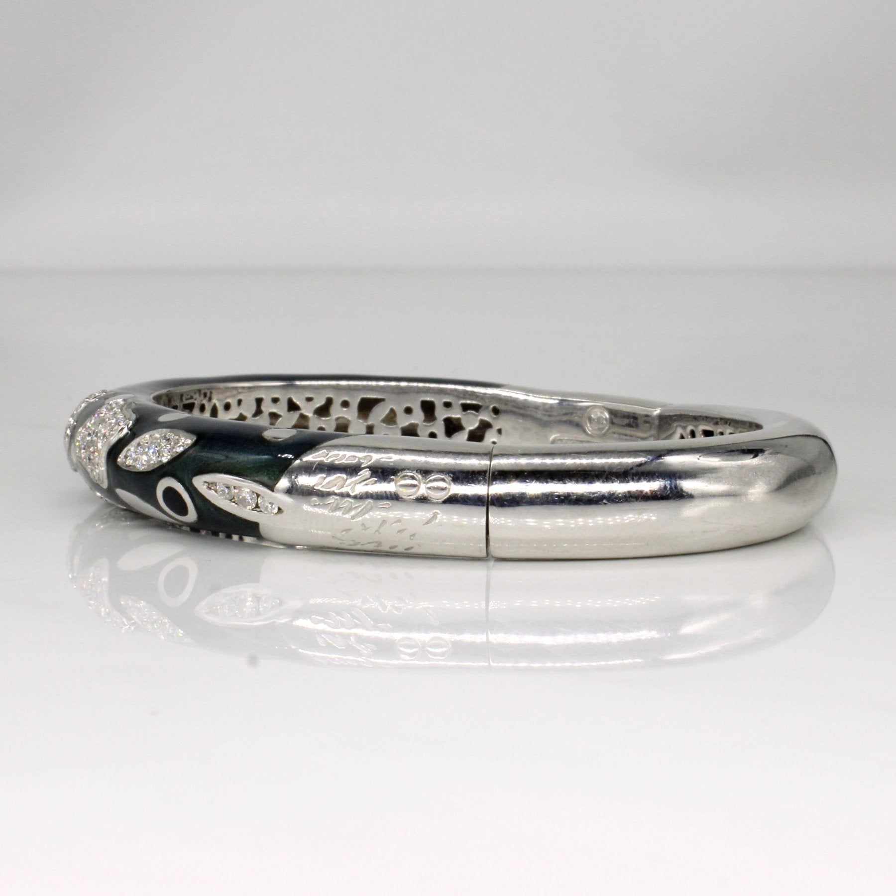 'La Nouvelle Bague' Diamond & Blue Enamel Cuff | 0.76ctw | 6" | - 100 Ways
