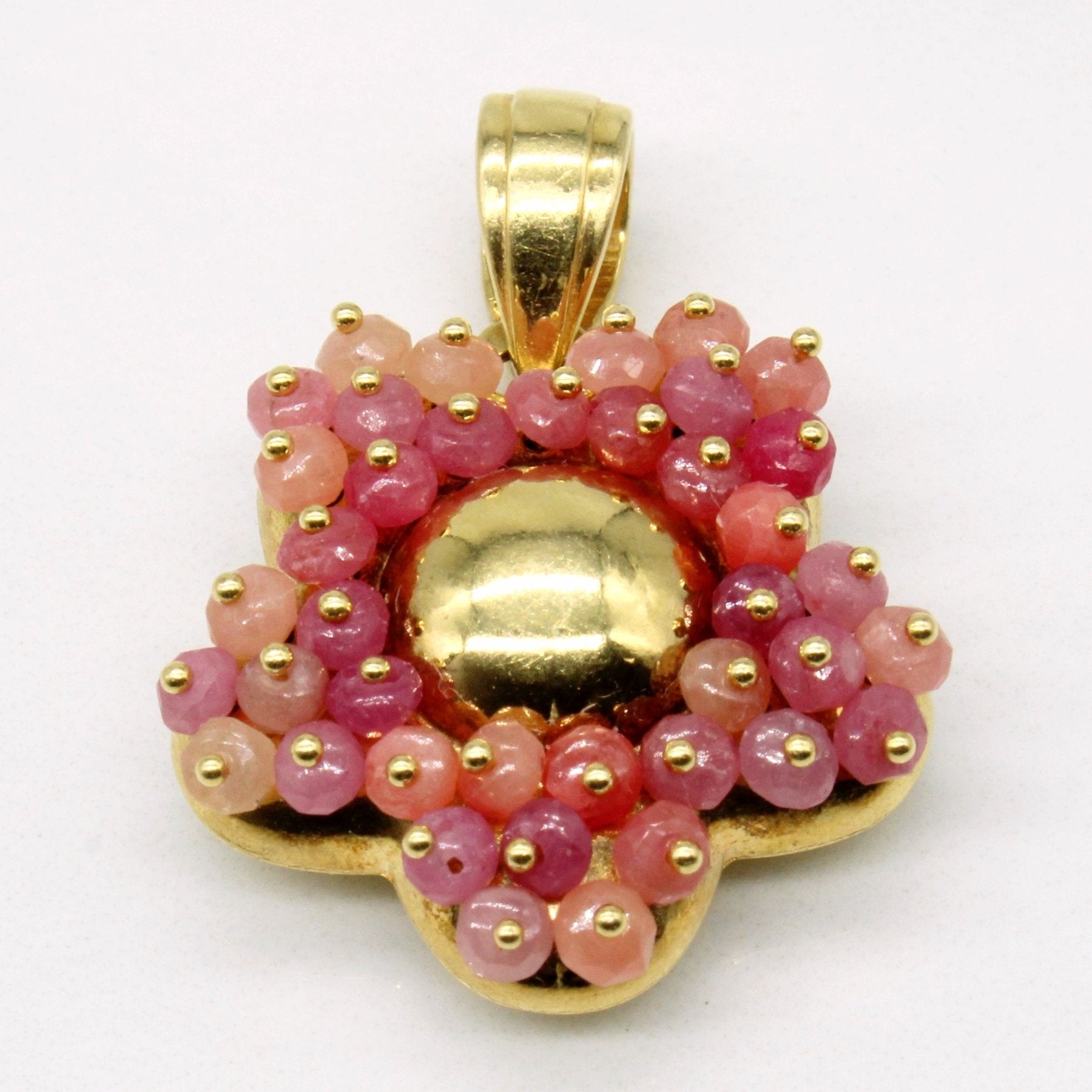'Le Gi' Vintage Pink Sapphire Bead Flower Pendant | 7.25ctw | - 100 Ways