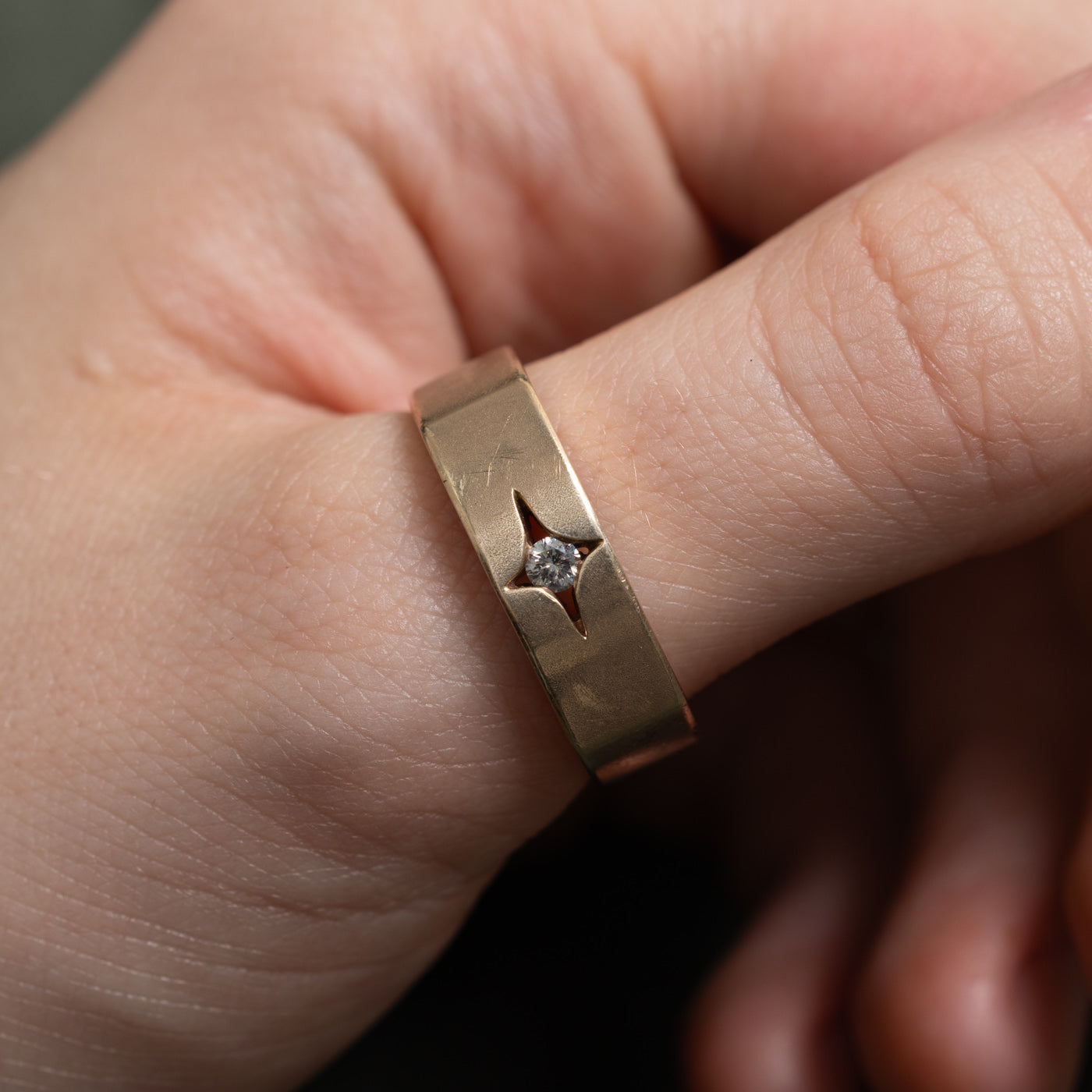 Star Set Diamond Soft Square Band | 0.08ct | 6.35mm | SZ 10.75