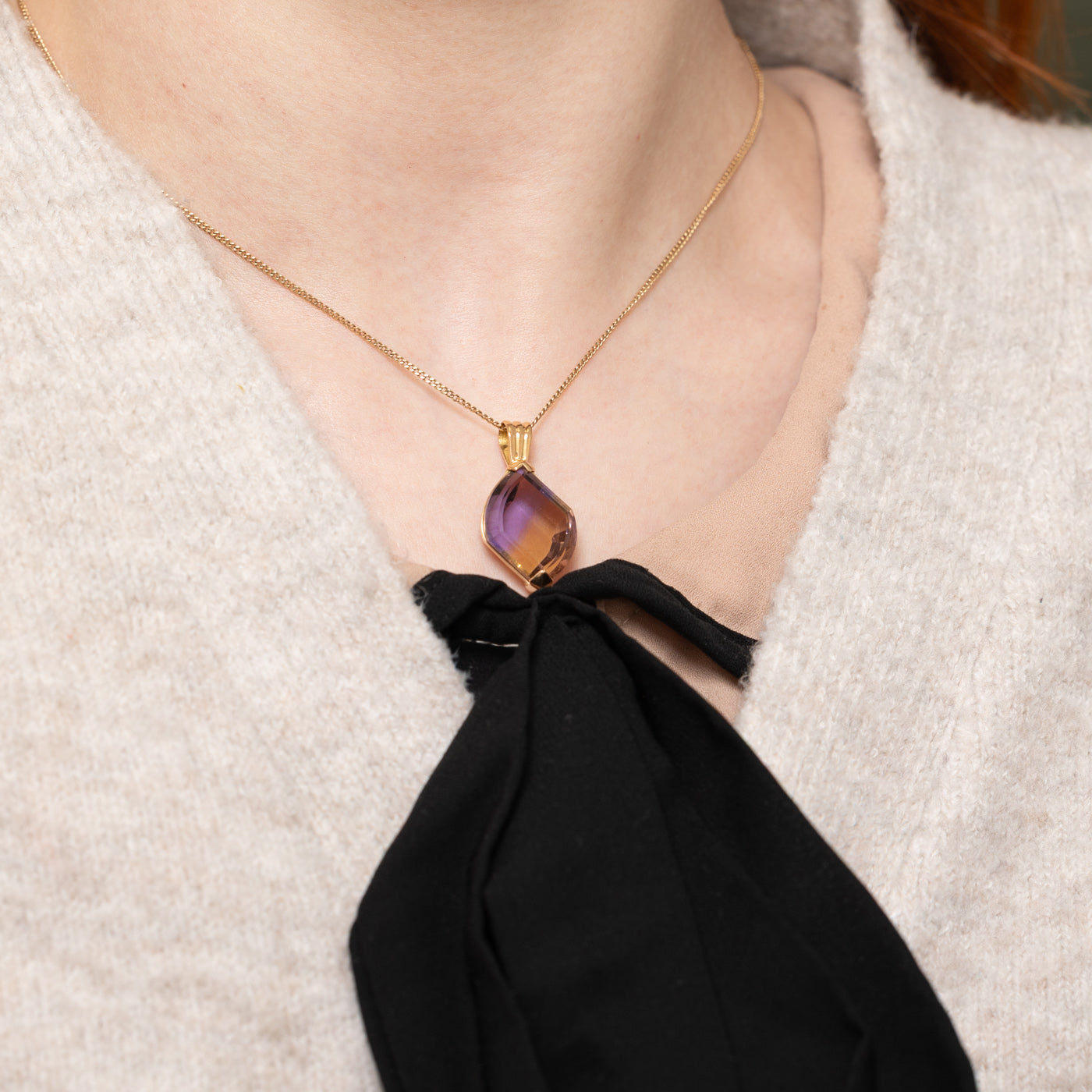 Solitaire Freeform Ametrine Pendant | 10.00ct