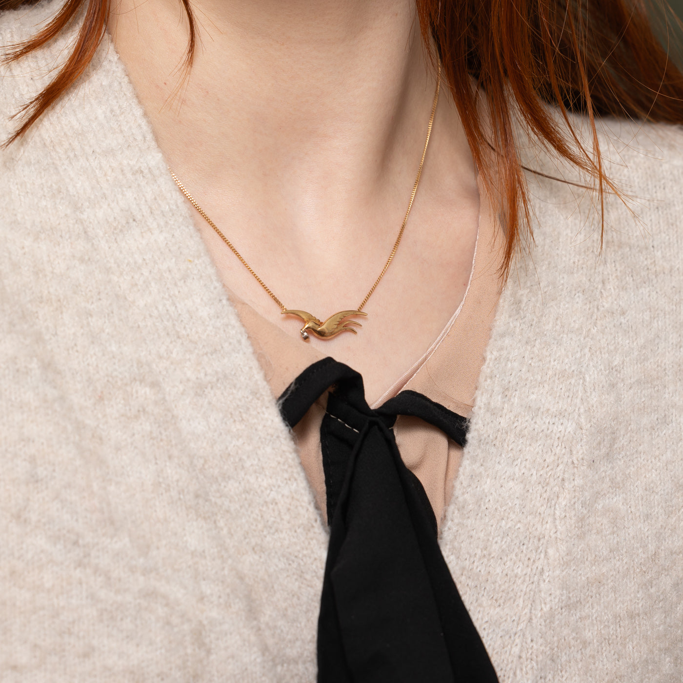 Diamond Bird Pendant Necklace | 0.01ct | 16.5"