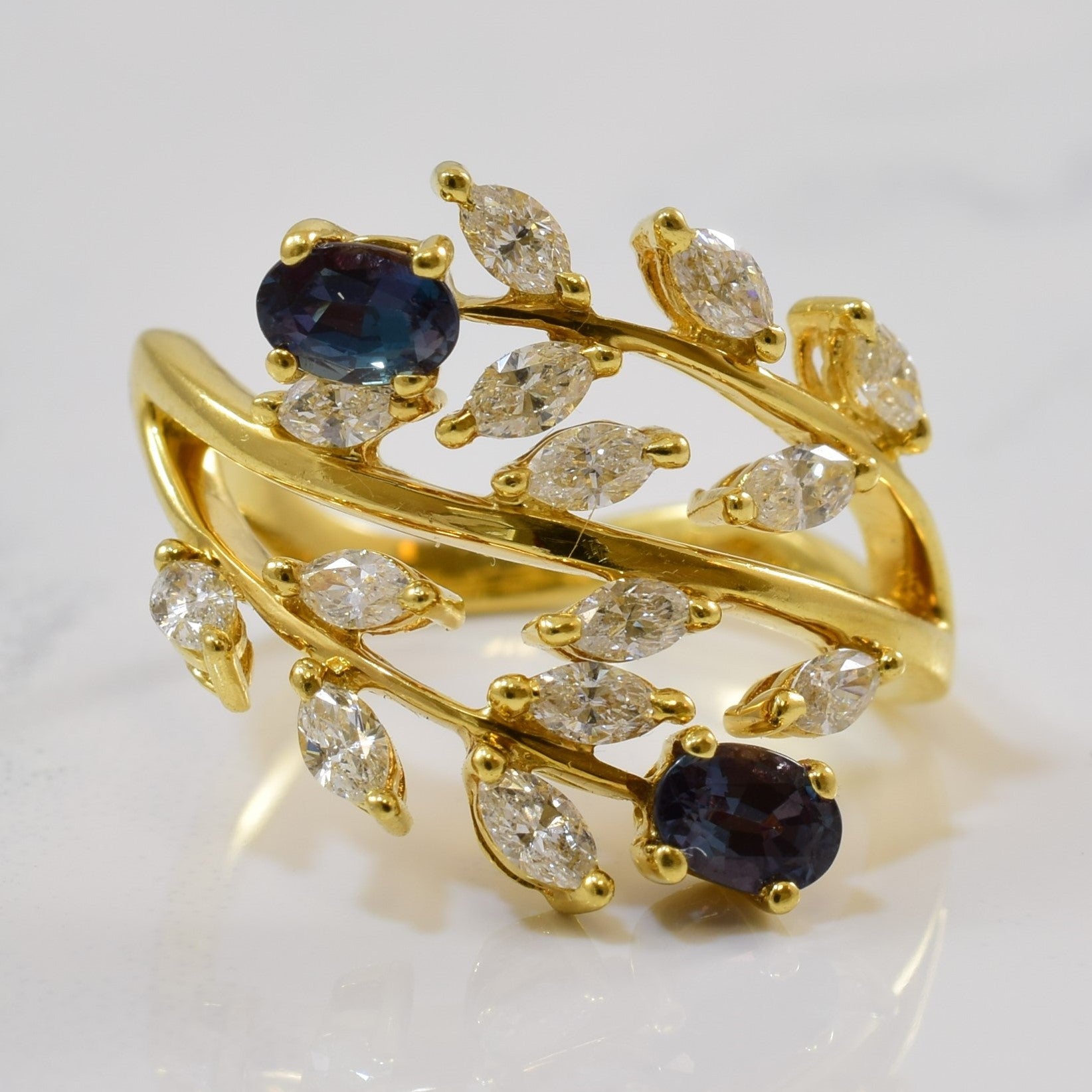 'Mark Henry' Alexandrite & Diamond Cocktail Ring | 0.63ctw, 0.84ctw | SZ 5.5 | - 100 Ways