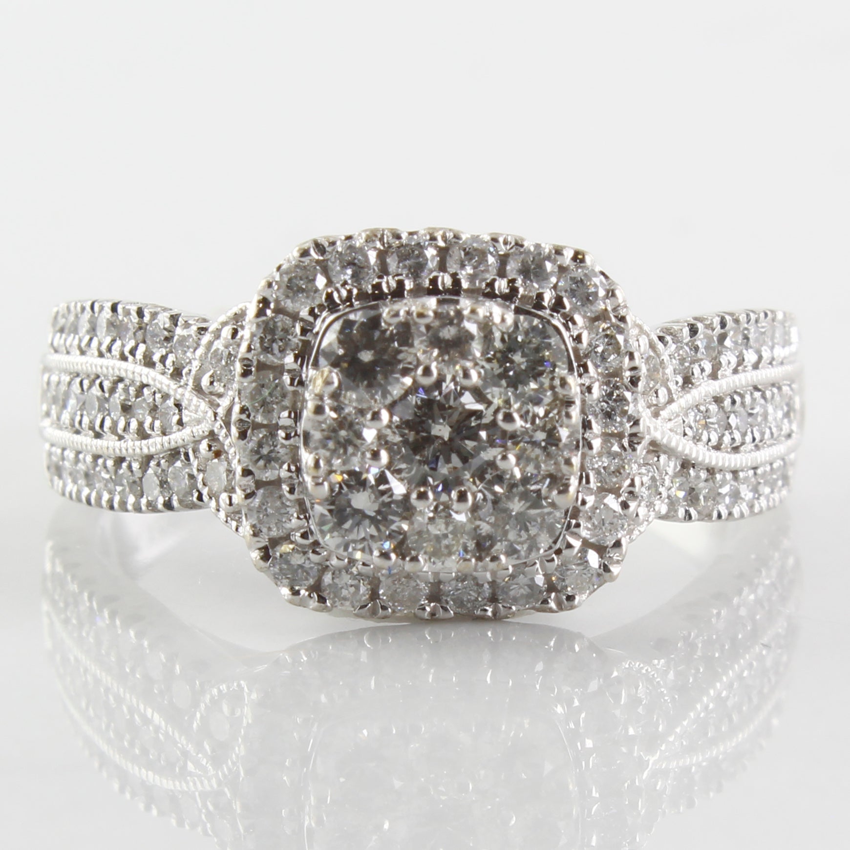 Michael Hill' Diamond Halo Cluster Engagement Ring SZ