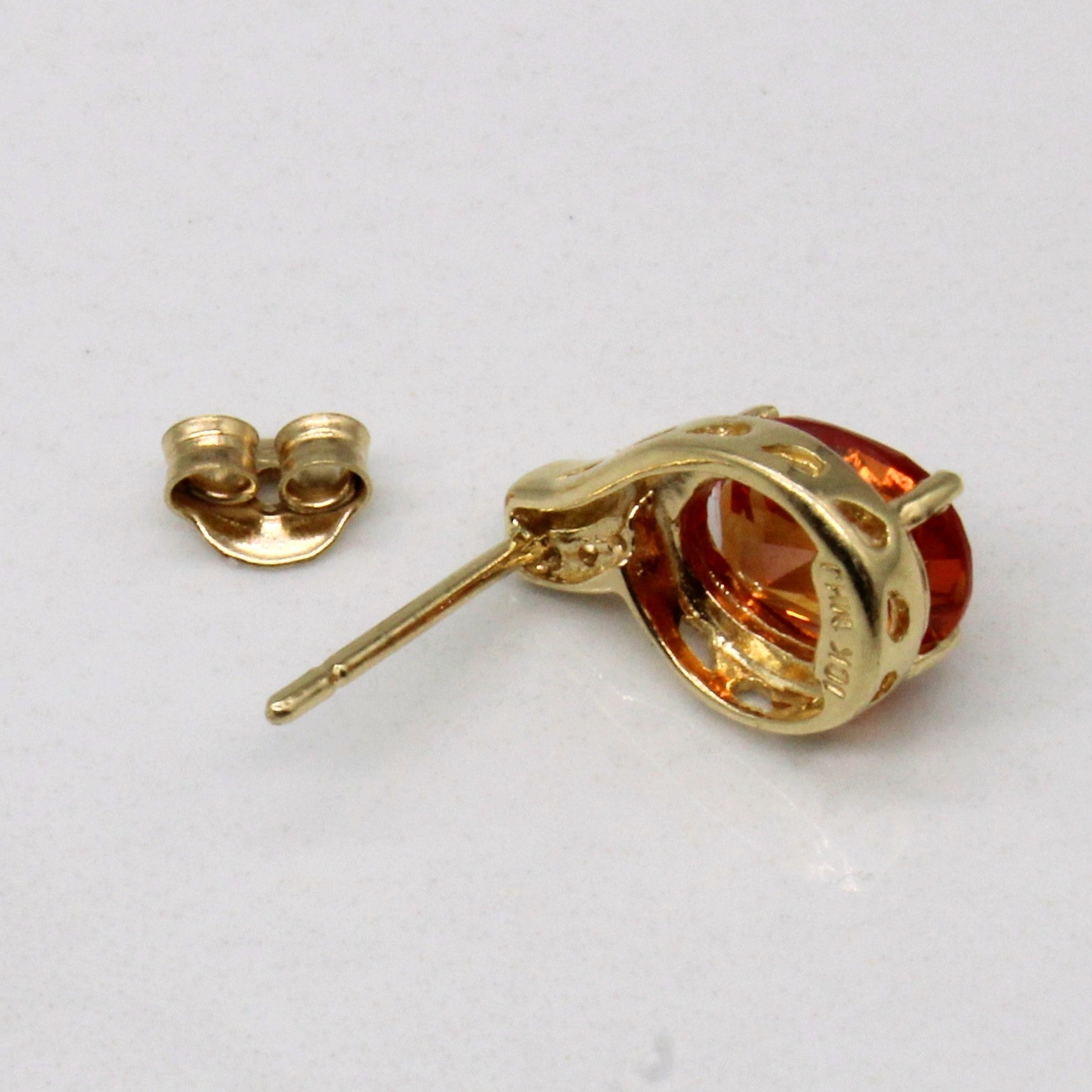 'Michael Hill' Synthetic Orange Sapphire & Diamond Earrings | 3.30ctw, 0.02ctw | - 100 Ways