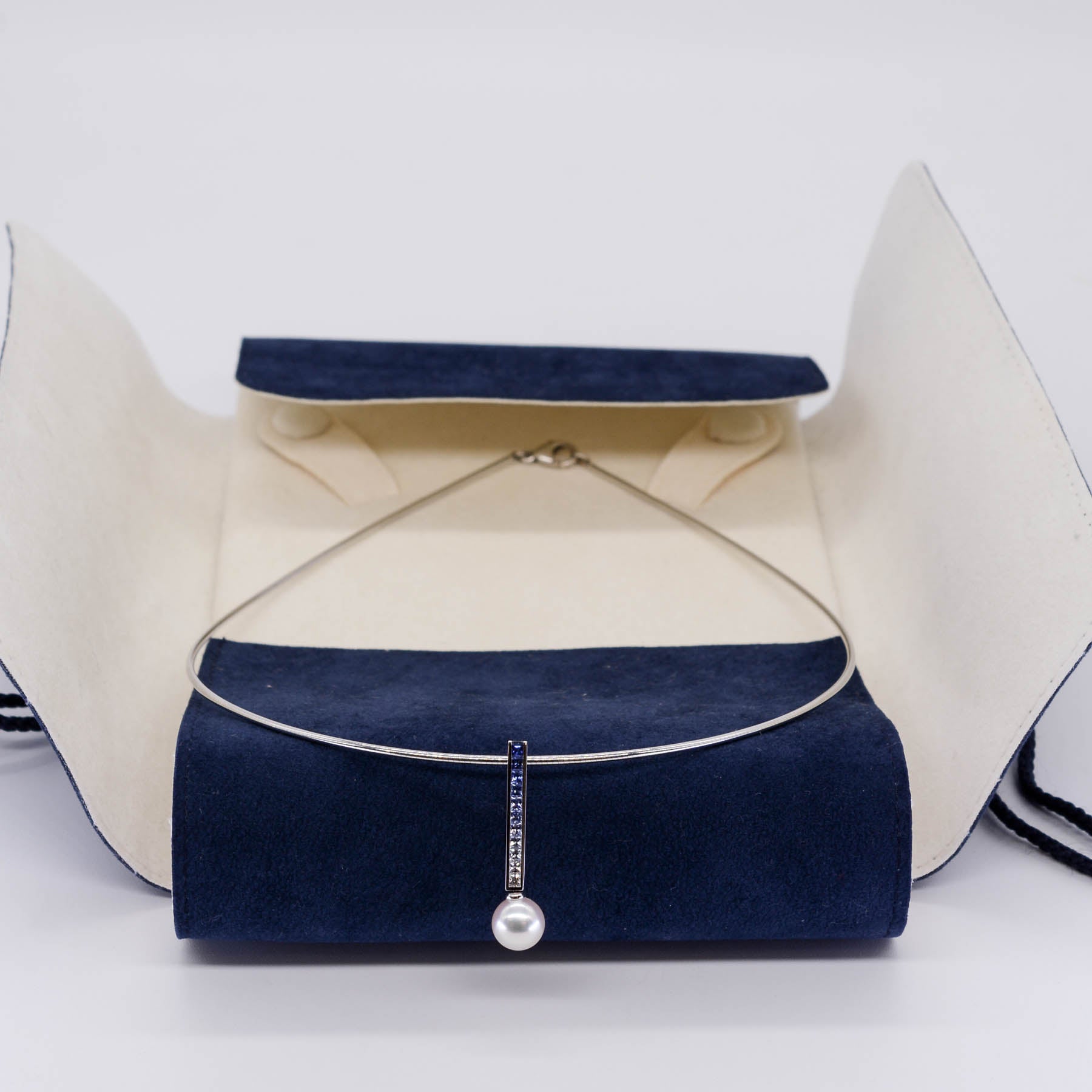 'Mikimoto' Elements of Life Akoya Pearl and Sapphire Ocean Necklace | 8.3mm, 0.85ctw | - 100 Ways