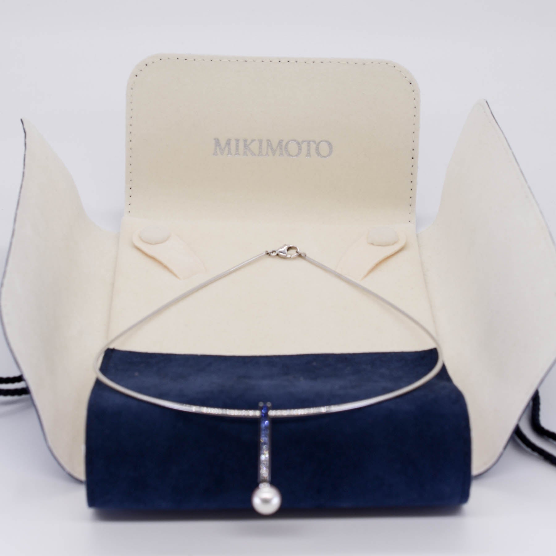 'Mikimoto' Elements of Life Akoya Pearl and Sapphire Ocean Necklace | 8.3mm, 0.85ctw | - 100 Ways