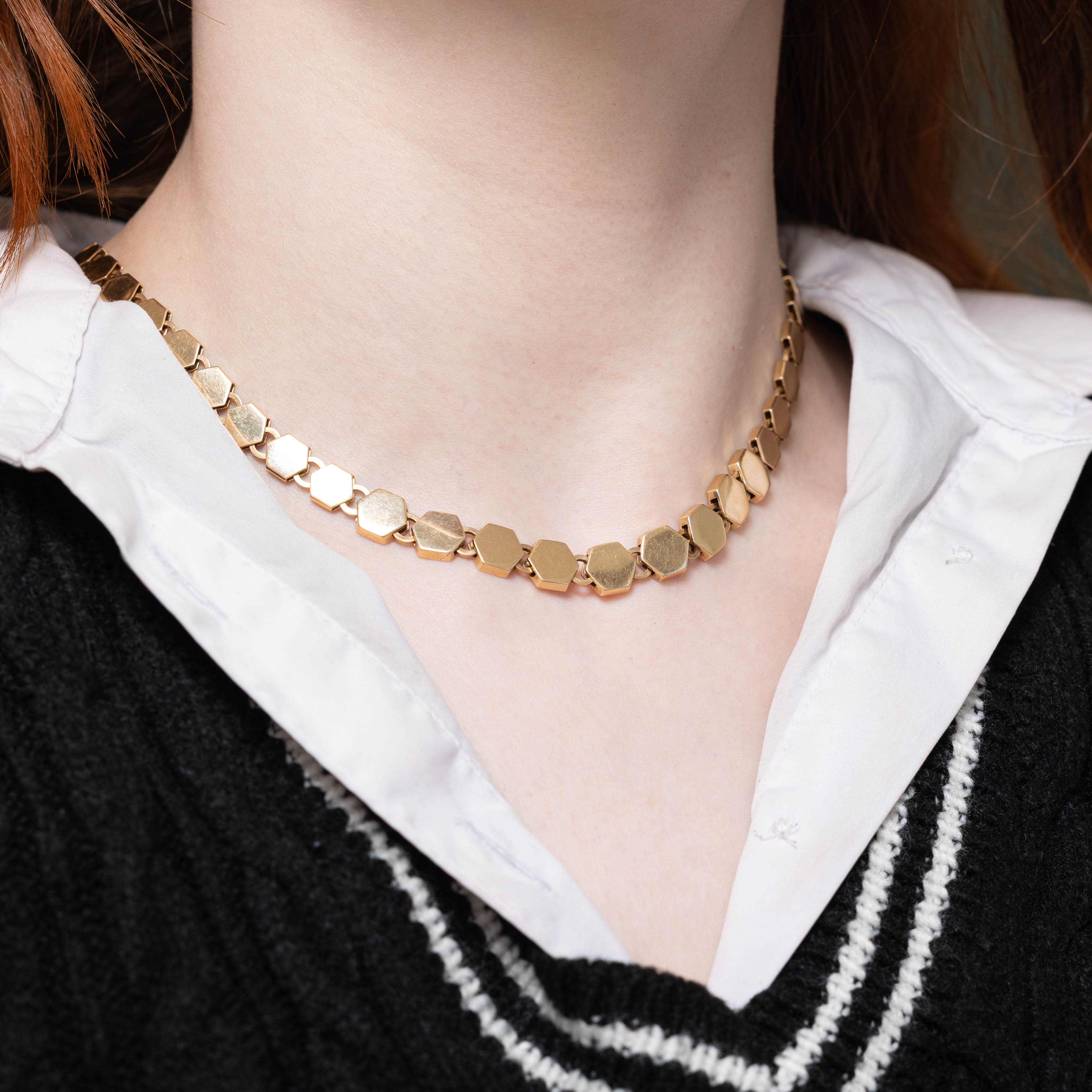 14k Hexagon Chain | 15” | 9mm