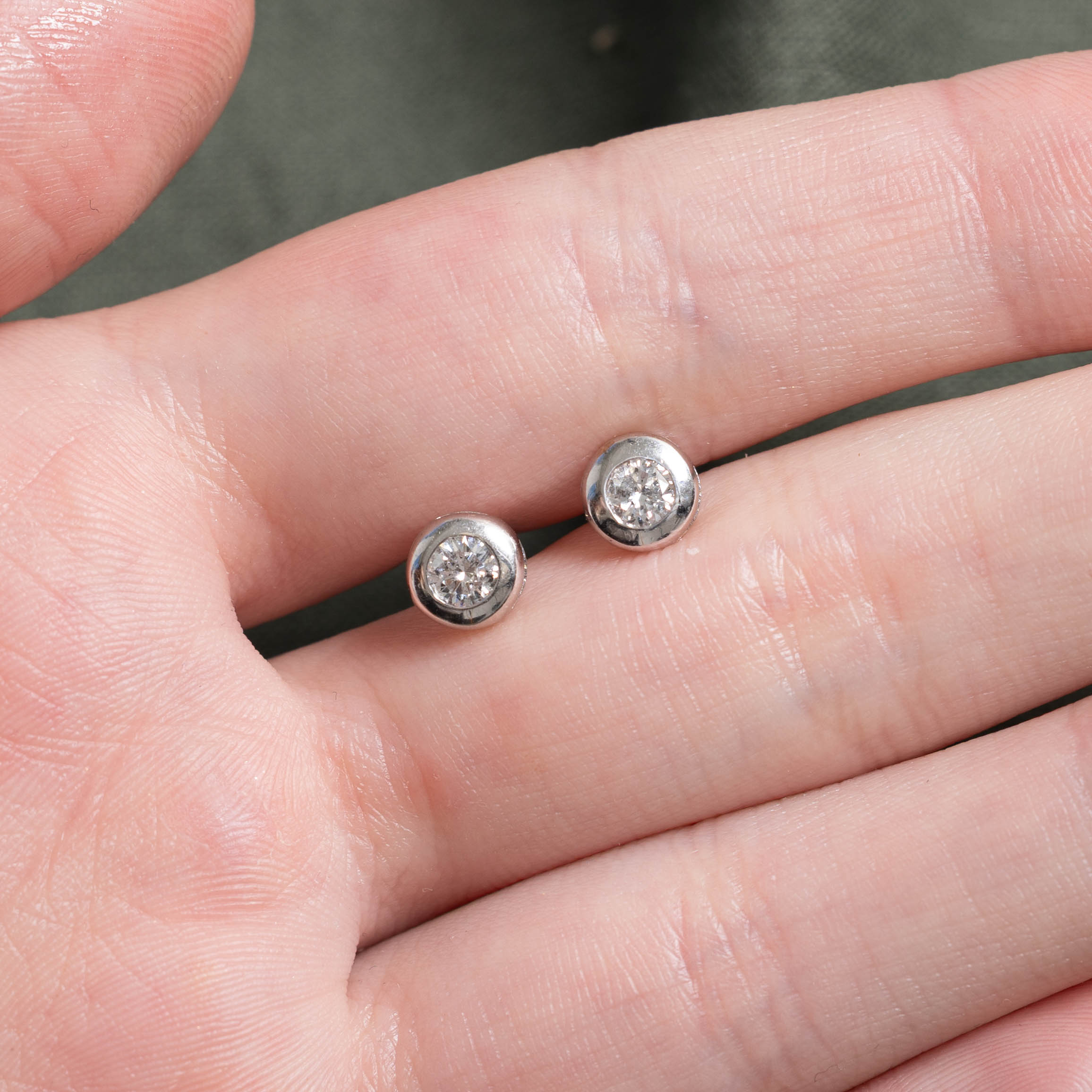 18k Bezel Set Diamond Studs | 0.50ctw