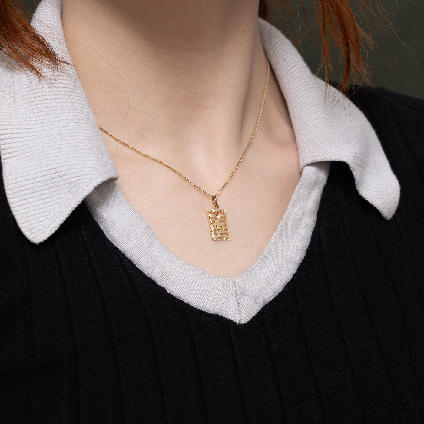 10k Yellow Gold Treble Clef Charm