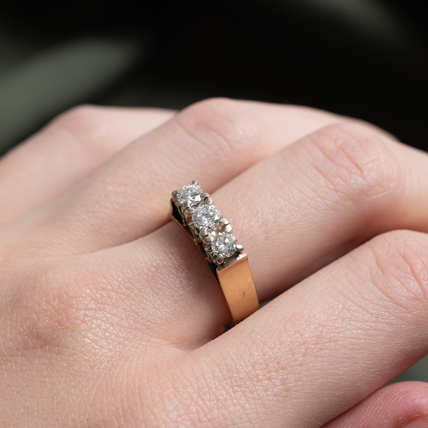 Three Stone Diamond Ring | 0.25ct, 0.38ctw | SZ 6.75 |