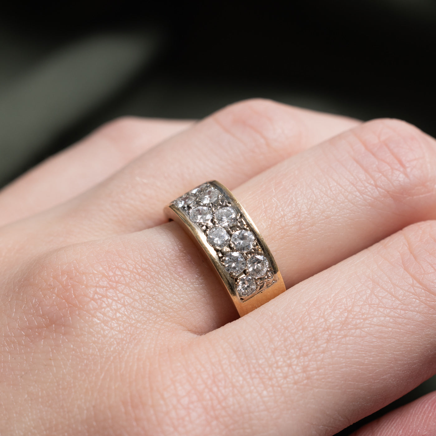 Flush Set Double Row Diamond Band | 1ctw | SZ 6.75 |