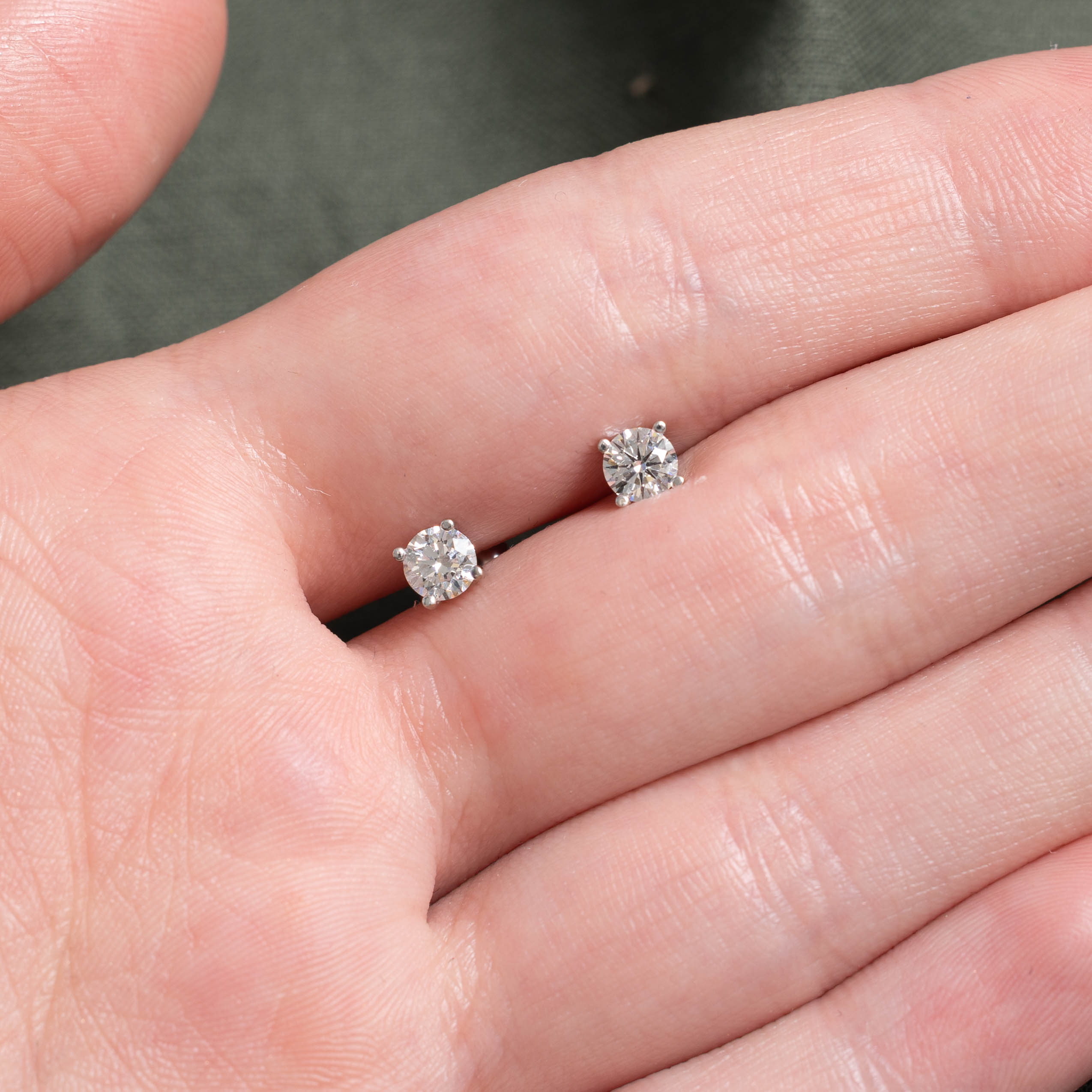 14k Solitaire Diamond Studs | 0.48ctw