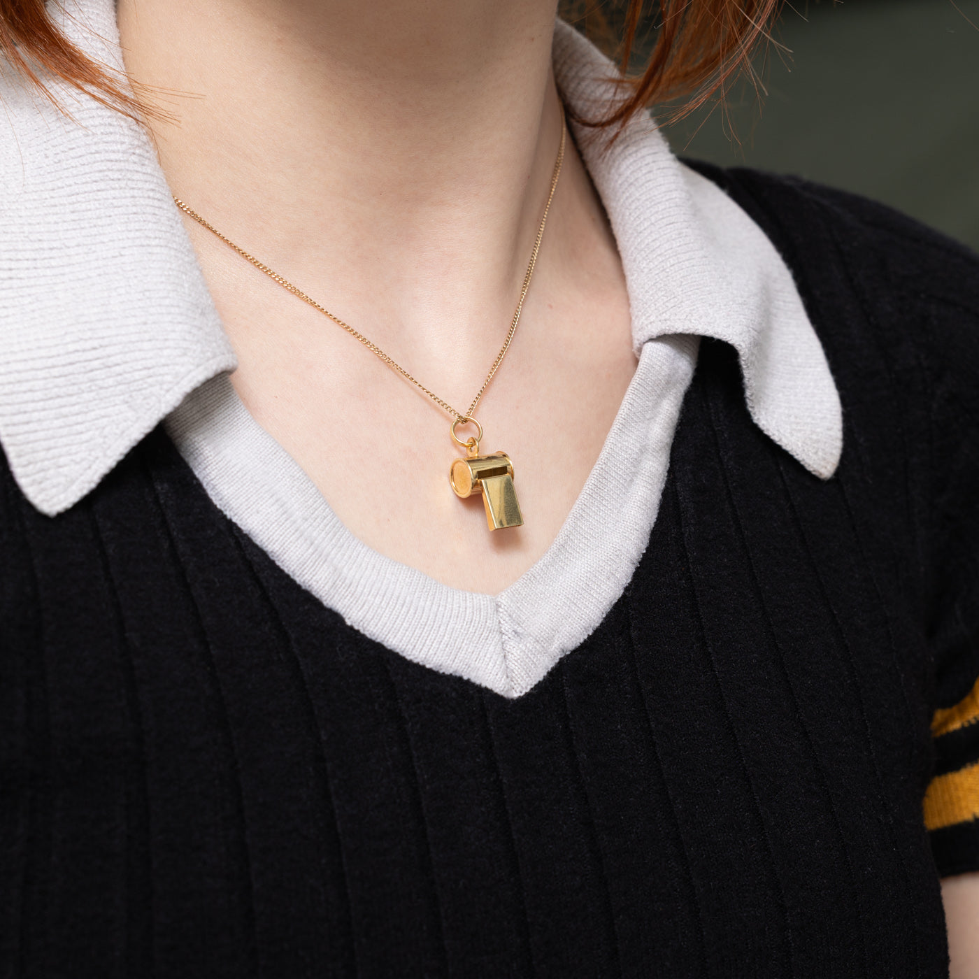 14k Yellow Gold Whistle Pendant