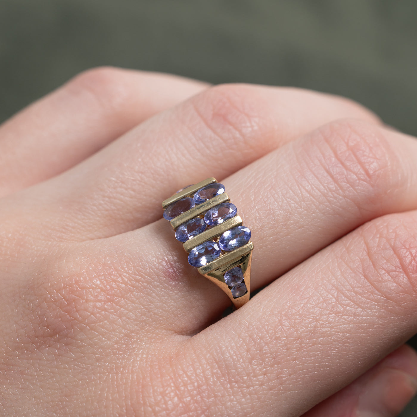 Channel Set Tanzanite Multi Column Ring | 1.4ctw | SZ 6.25 |