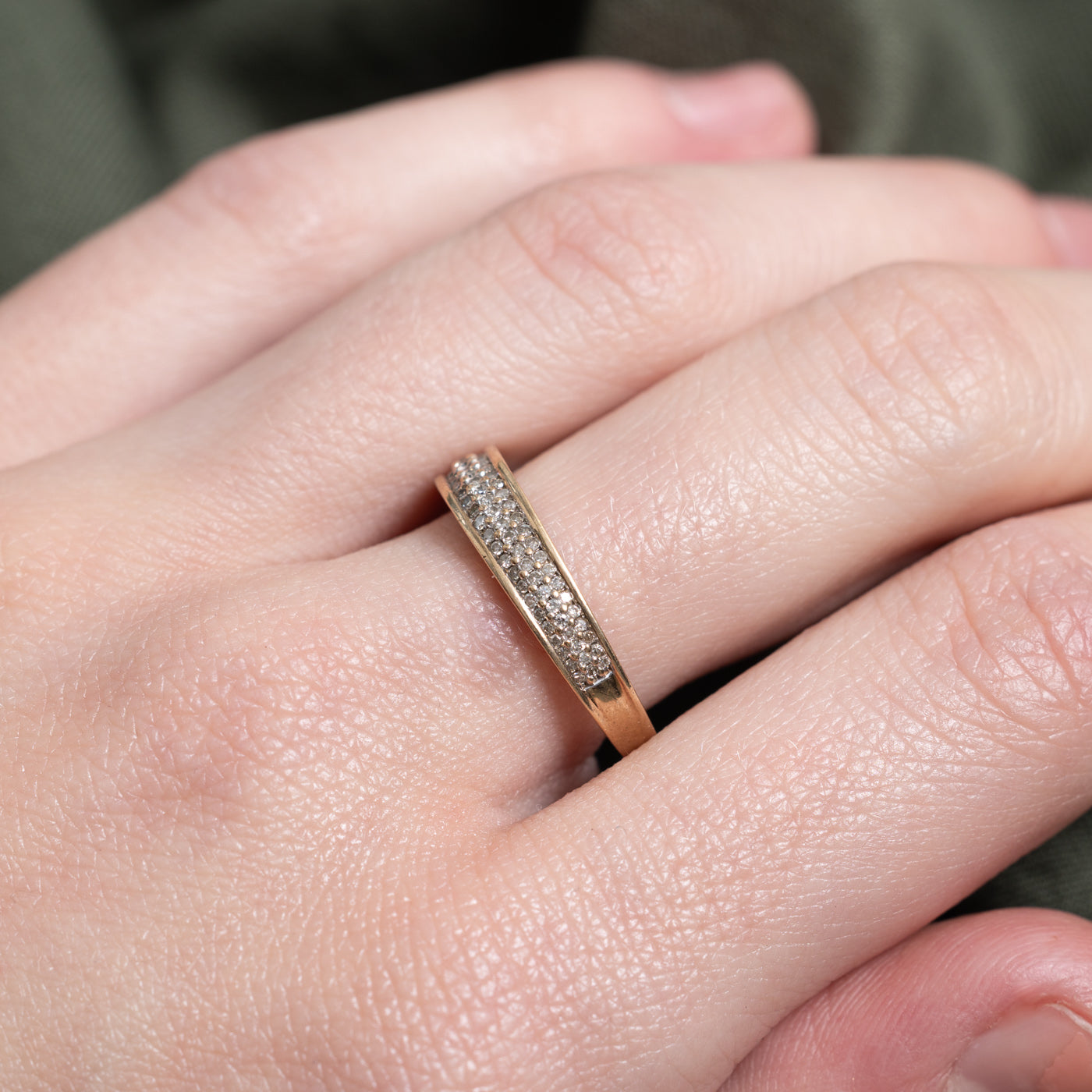 Pavé Set Semi Eternity Diamond Band | 0.18ctw | SZ 7.25 |