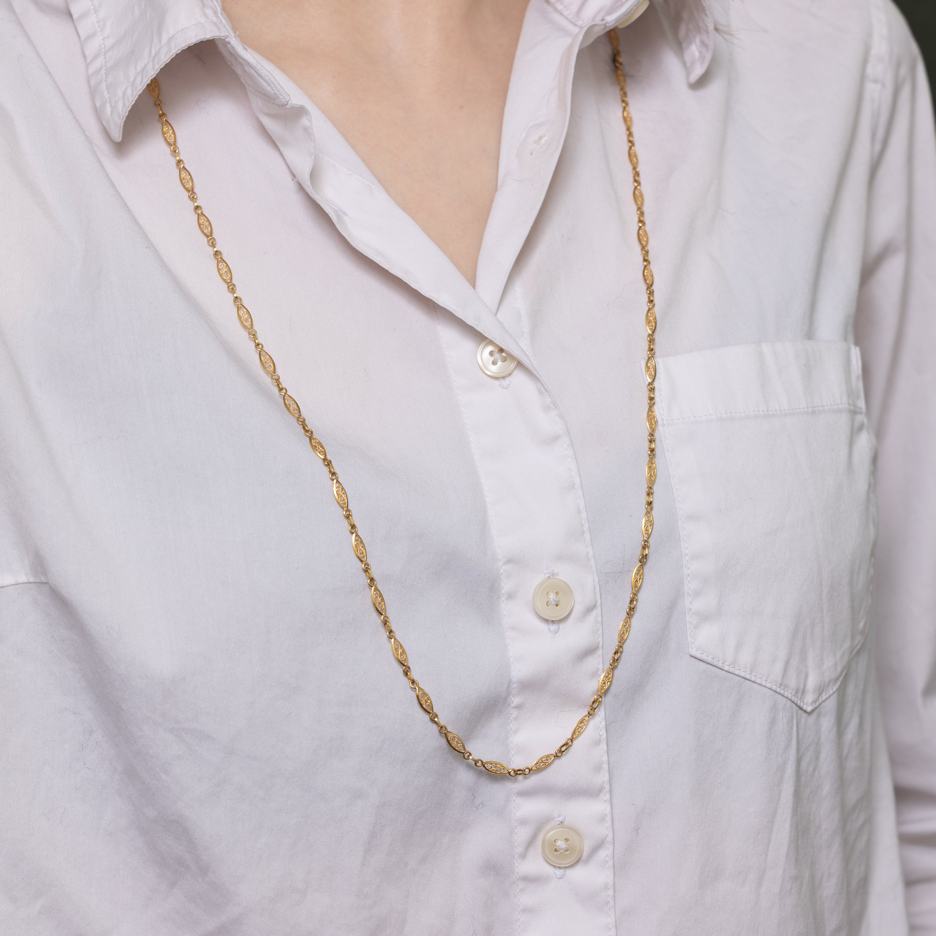 18k Yellow Gold Filigree Chain | 31"