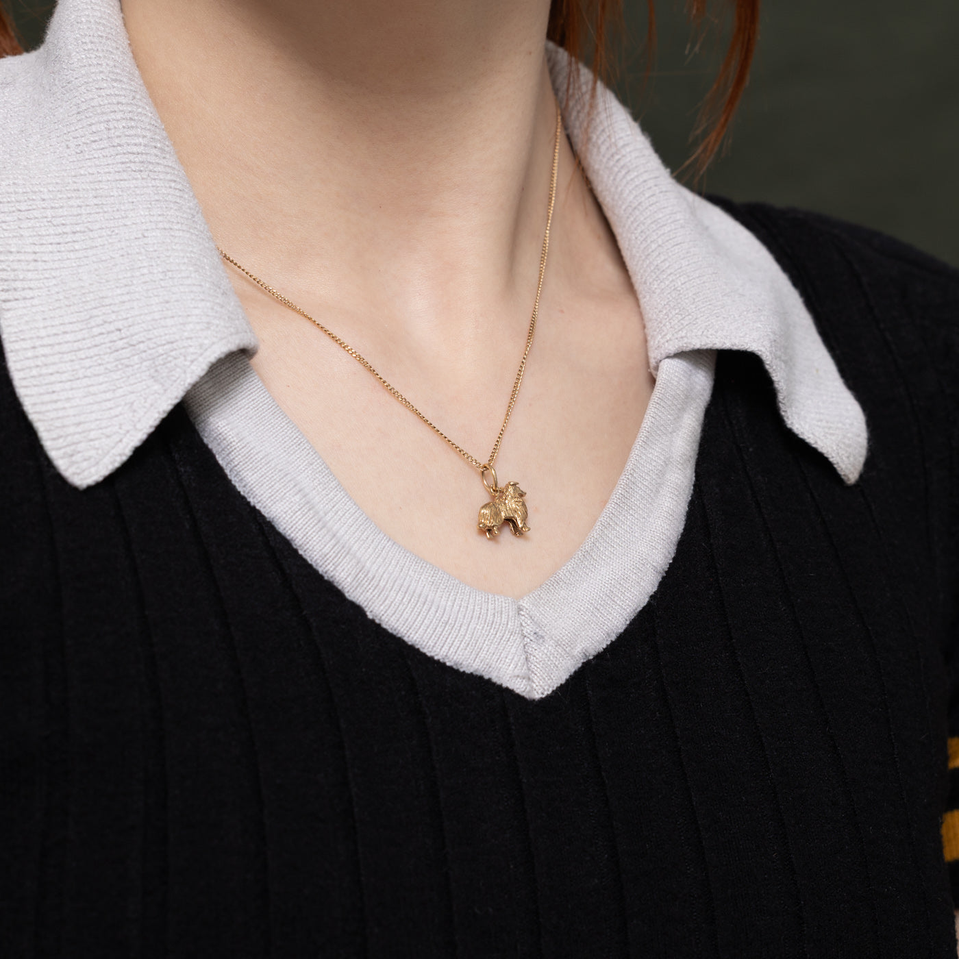 10k Yellow Gold Collie Dog Charm