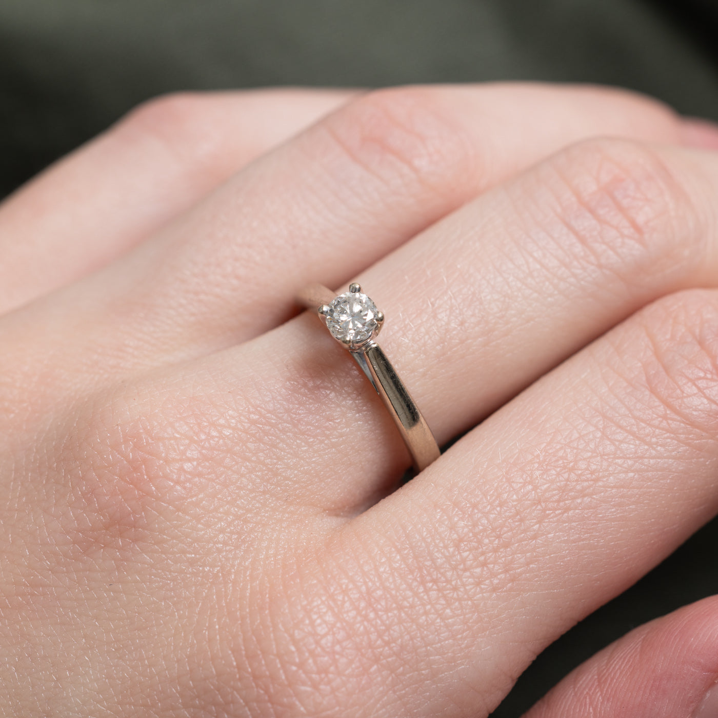 Solitaire Diamond Cathedral Ring | 0.35ct | SZ 6.0 |