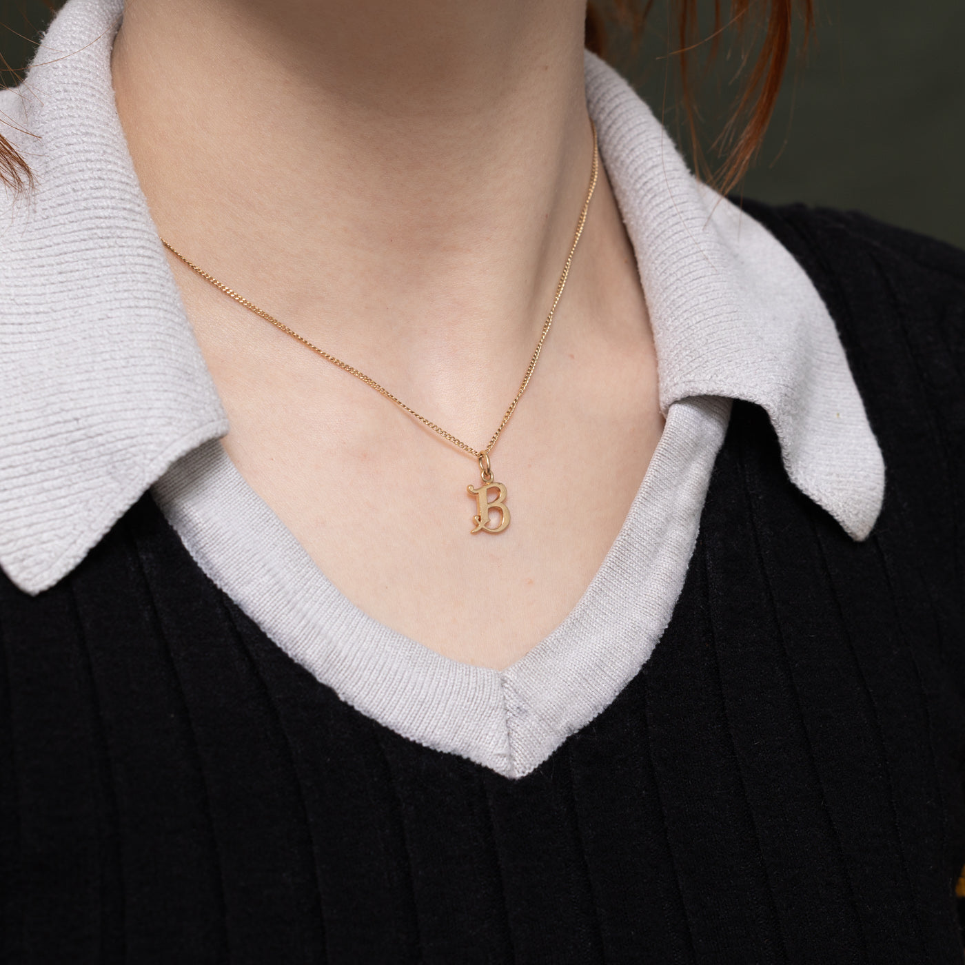 10k Yellow Gold "B" Initial Charm