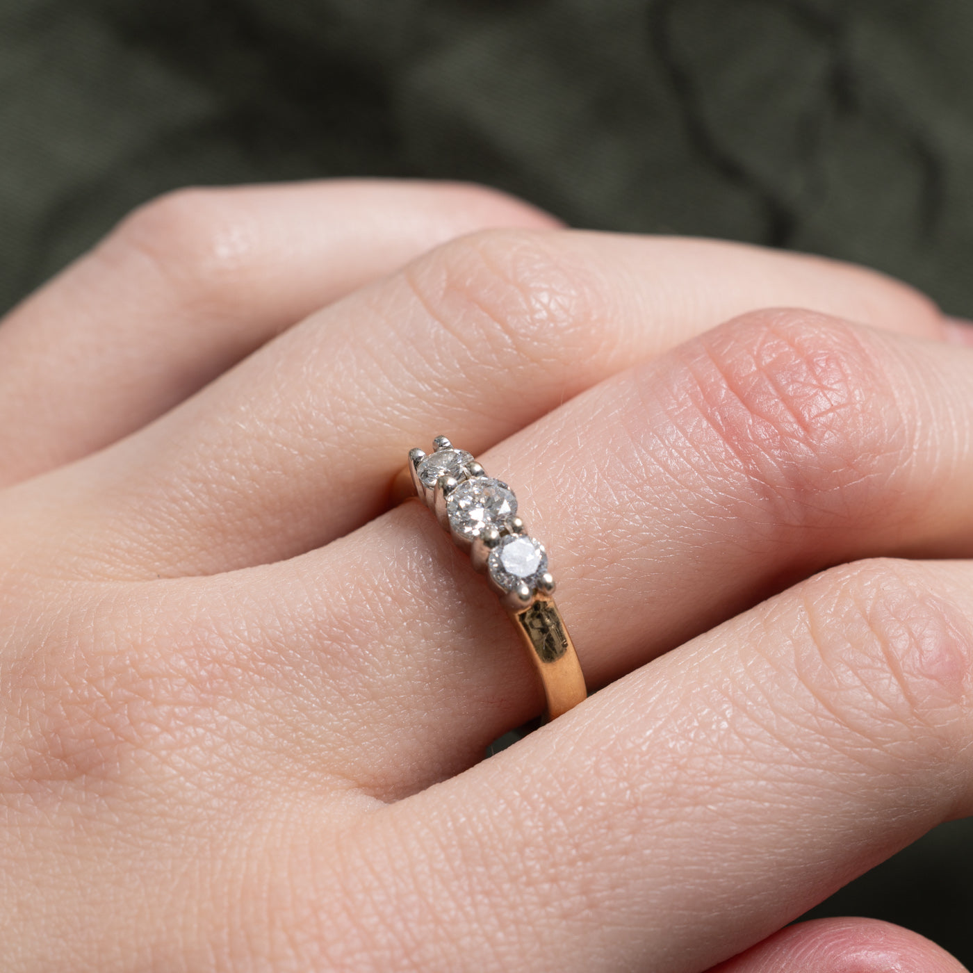 Three Stone Diamond Ring | 0.32ct, 0.4ctw | SZ 6.5 |